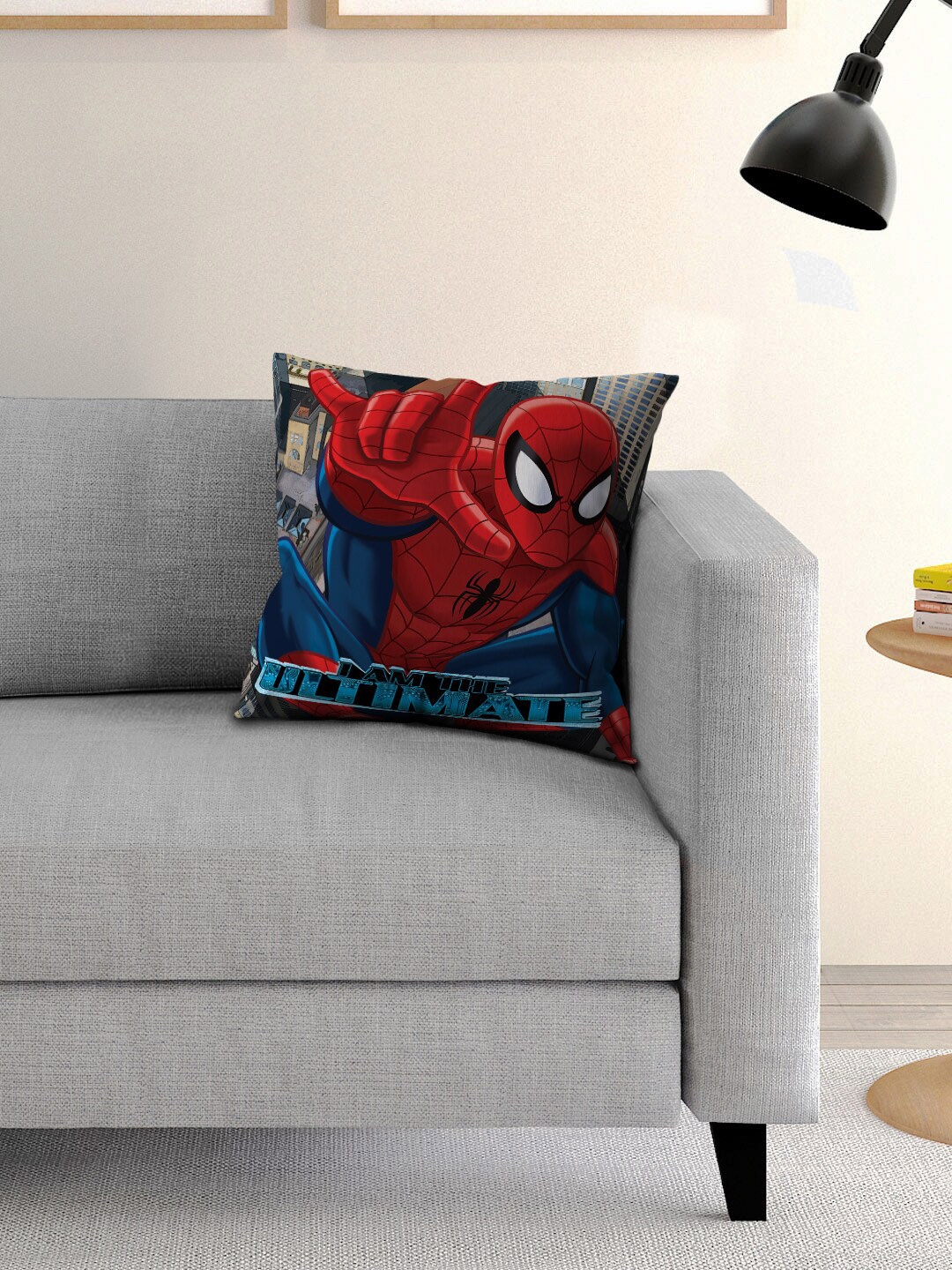 

Marvel Kids Blue & Red Spiderman Printed Filled Square Cushion With Cover