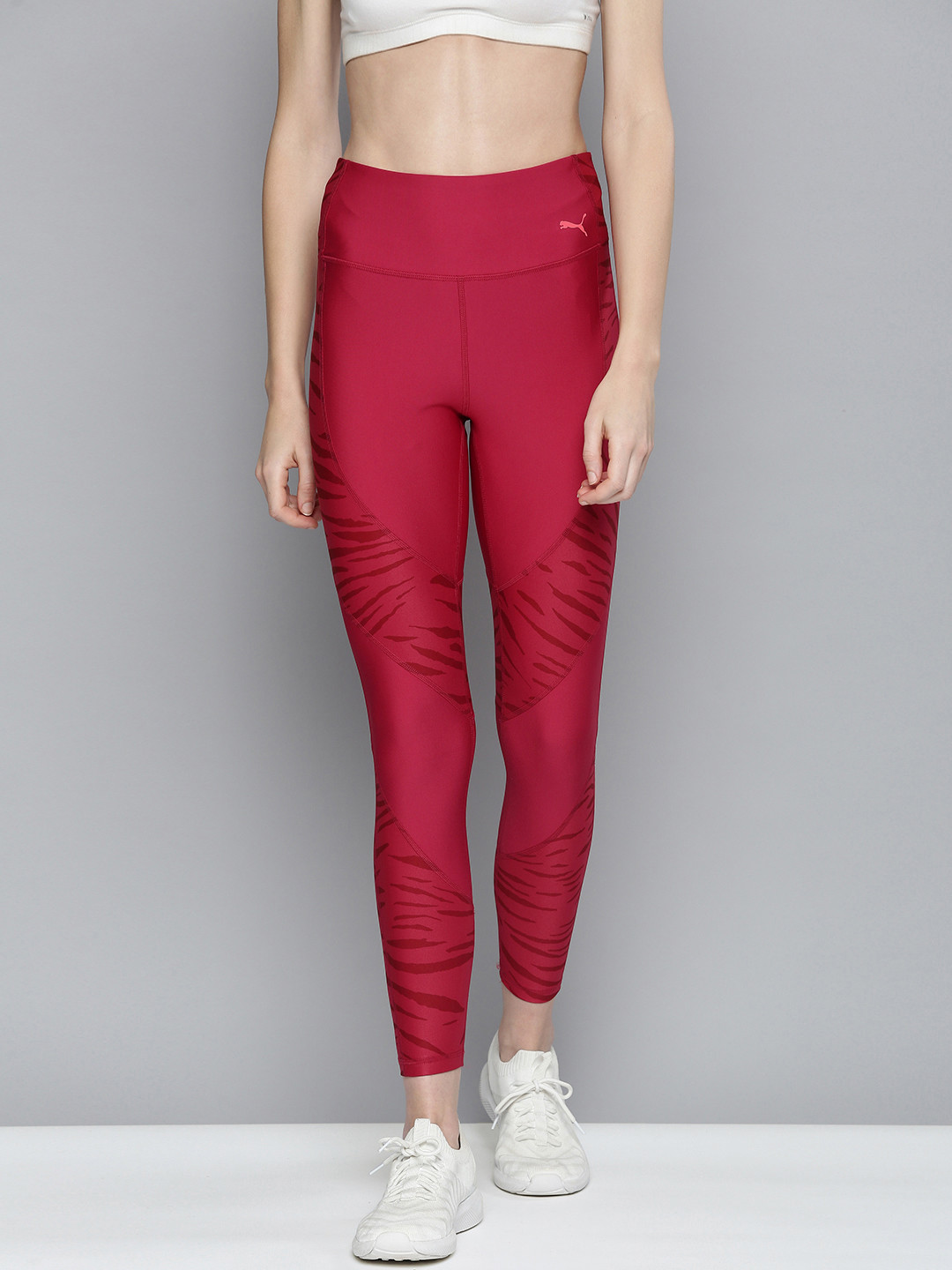 

Puma Women Red DryCell Eversculpt Printed Training Slim Fit Tights