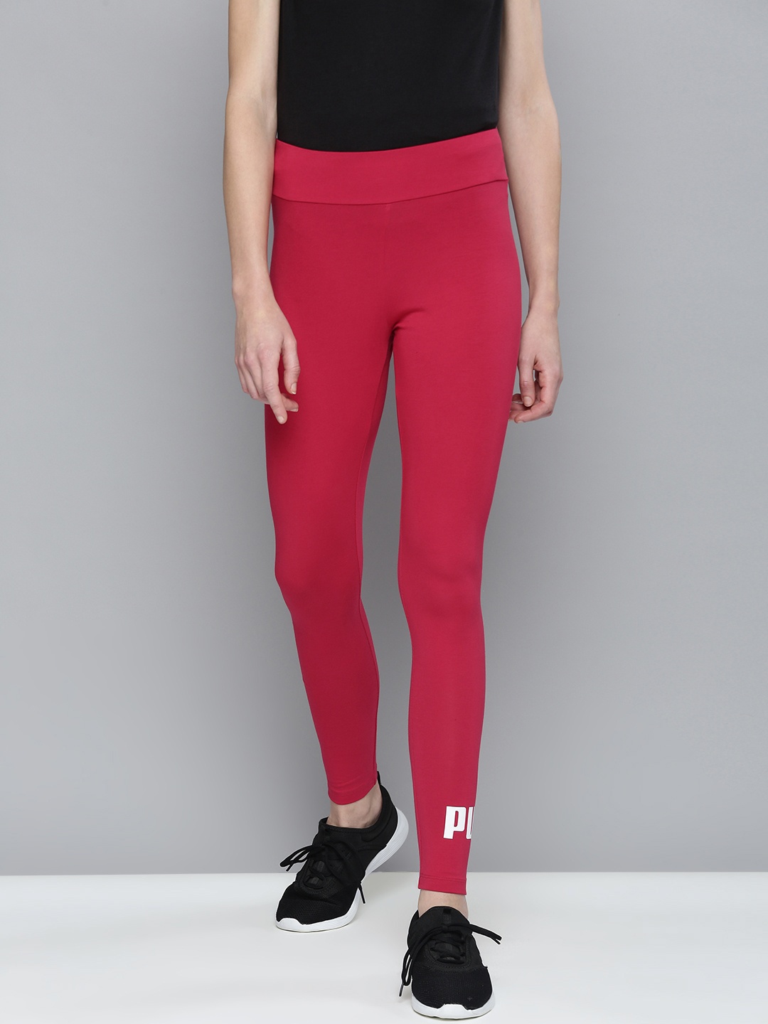 

Puma Women Red & White Printed ESS Logo Tights