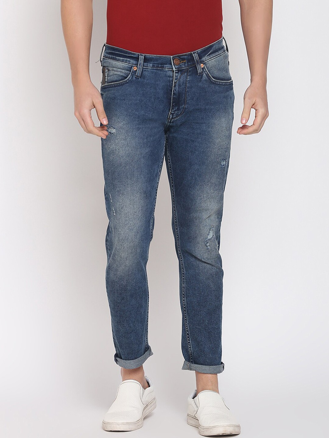 

Lee Men Blue Skinny Fit Mildly Distressed Heavy Fade Jeans