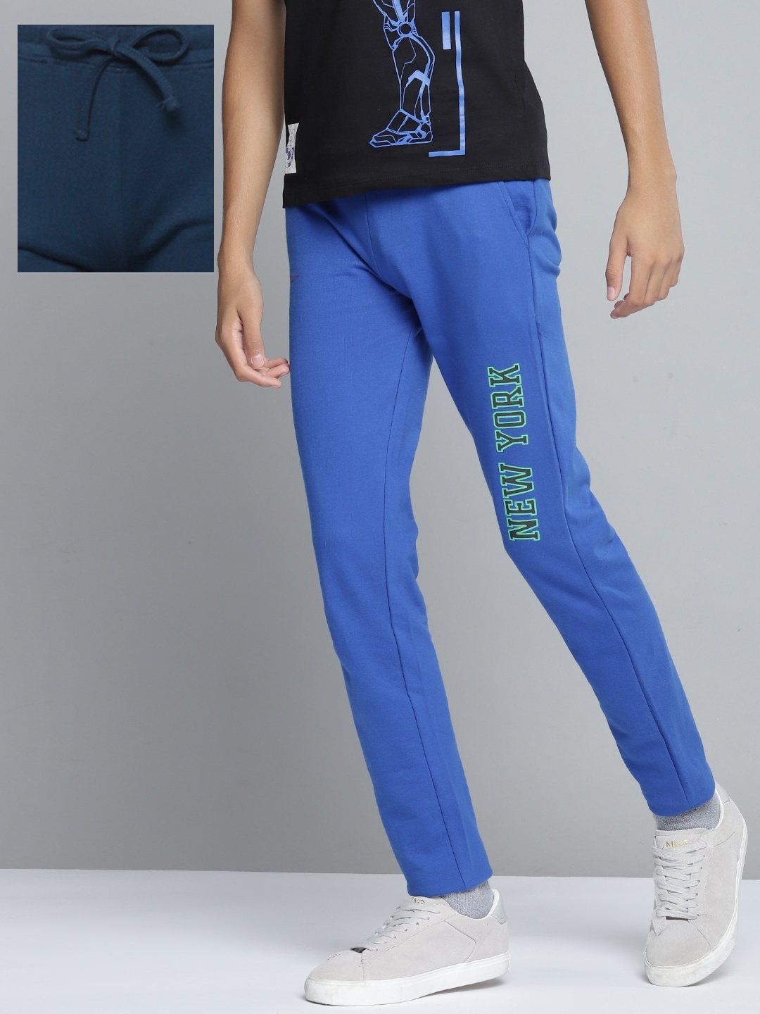 

YK Basics Boys Pack of 2 Cotton Solid Trackpants, Blue