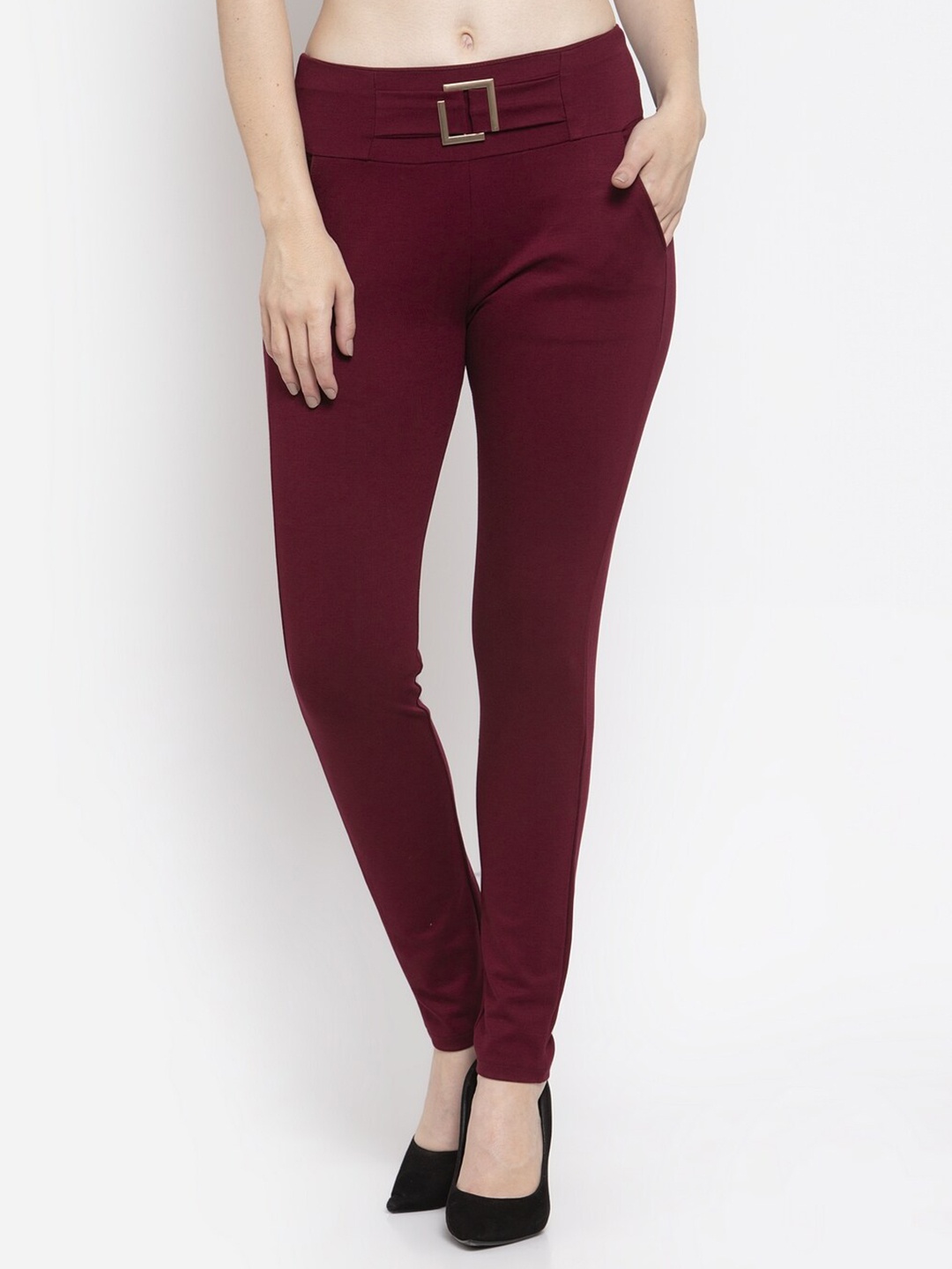 

Clora Creation Women Maroon Regular Fit Solid Jeggings