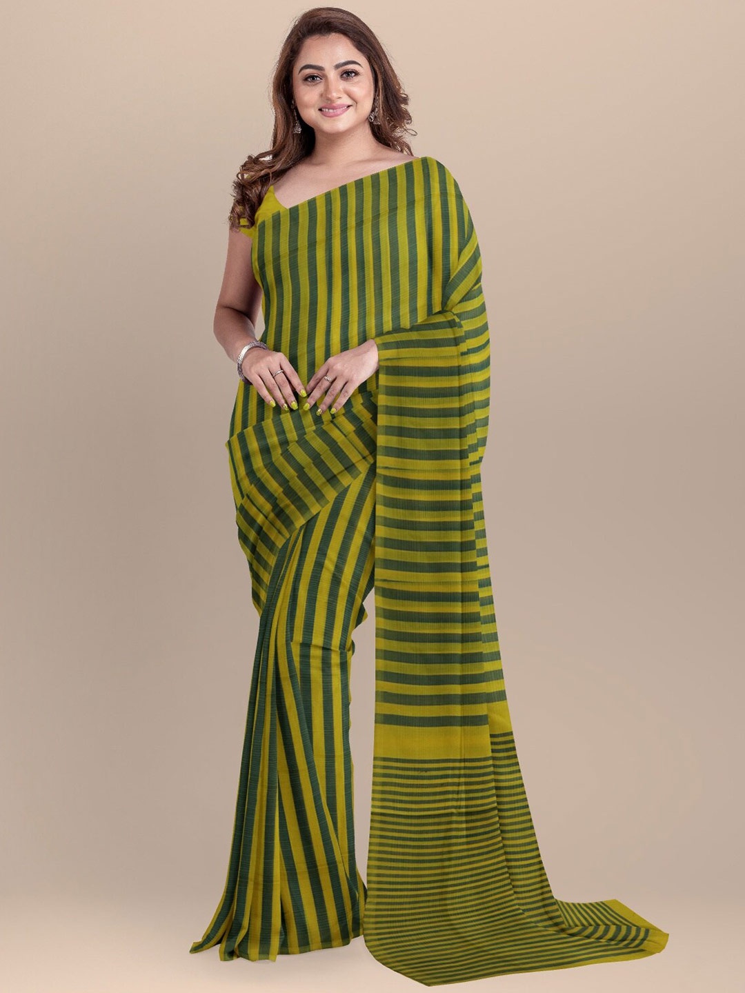 

APCO Green & Lime Green Woven Design Pure Cotton Saree