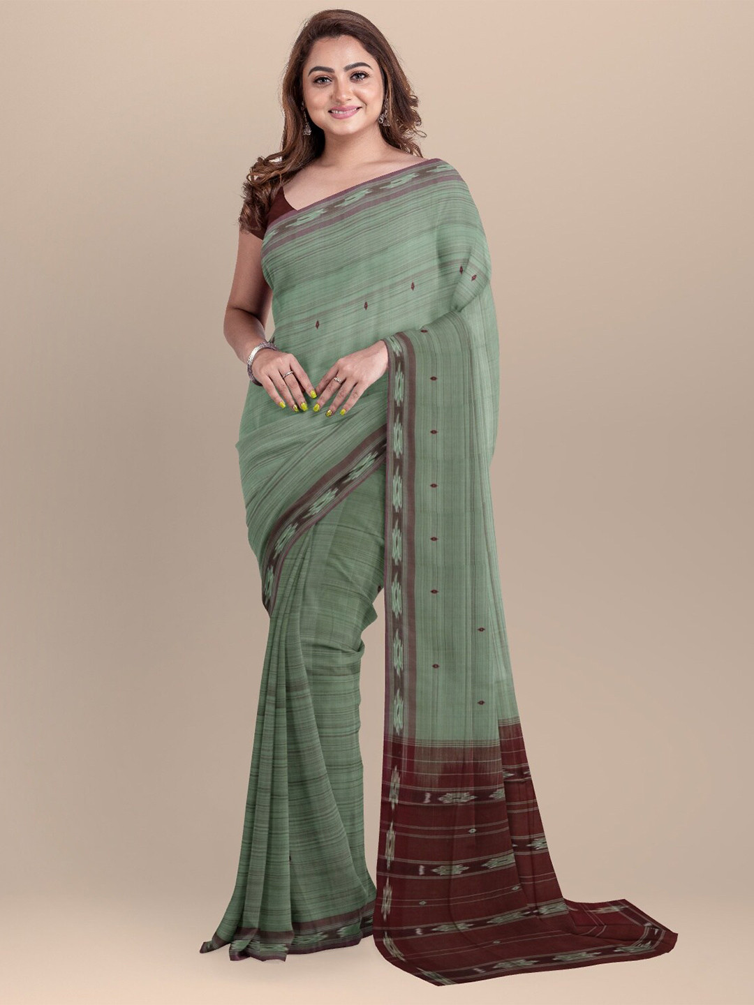 

APCO Green & Maroon Woven Design Pure Cotton Saree