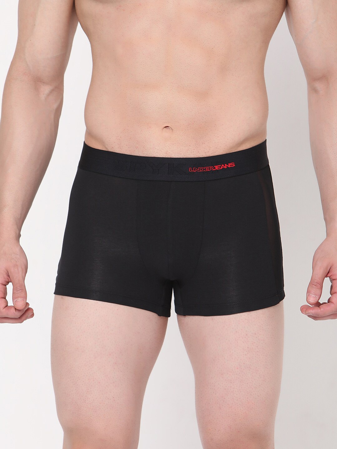 

UnderJeans by Spykar Men Black Solid Trunks 8907966687615