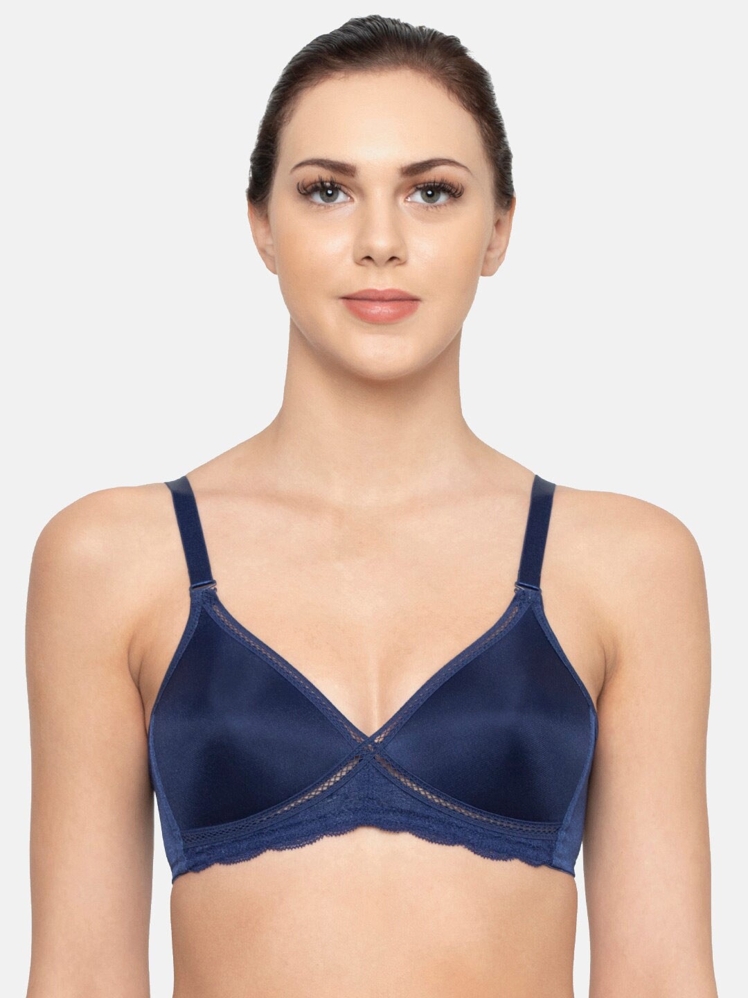 

Triumph Corsina Elegant Comfort Padded Wireless Criss-Cross Bust Band Everyday Bra, Blue