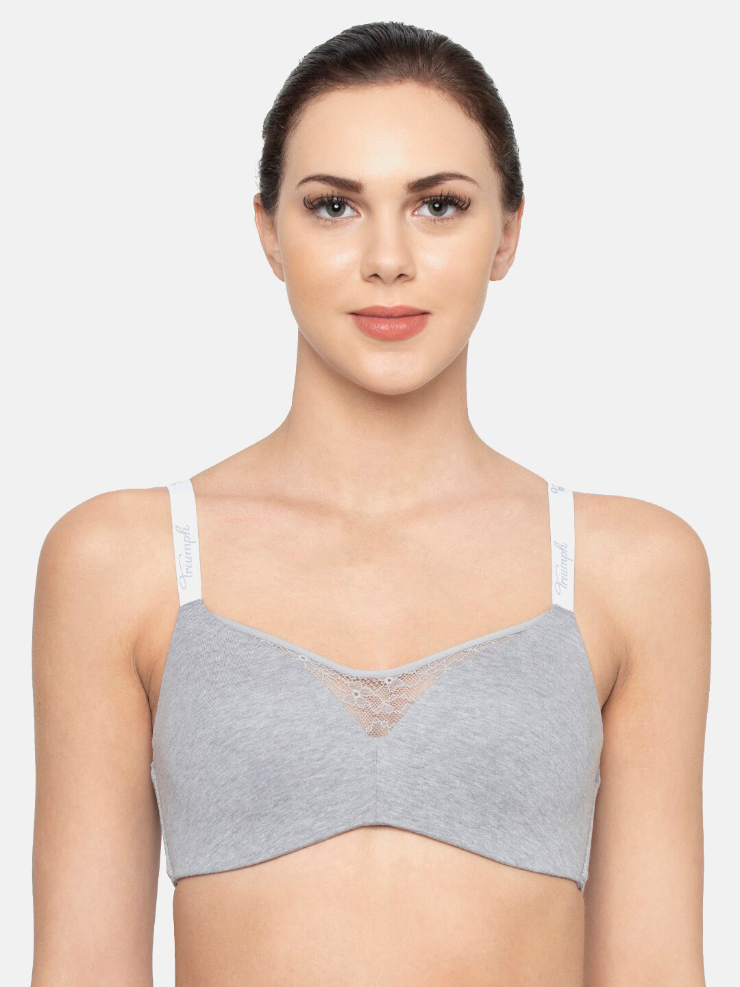 

Triumph Comfort 161 Padded Wireless Seamless T-shirt Bra, Grey
