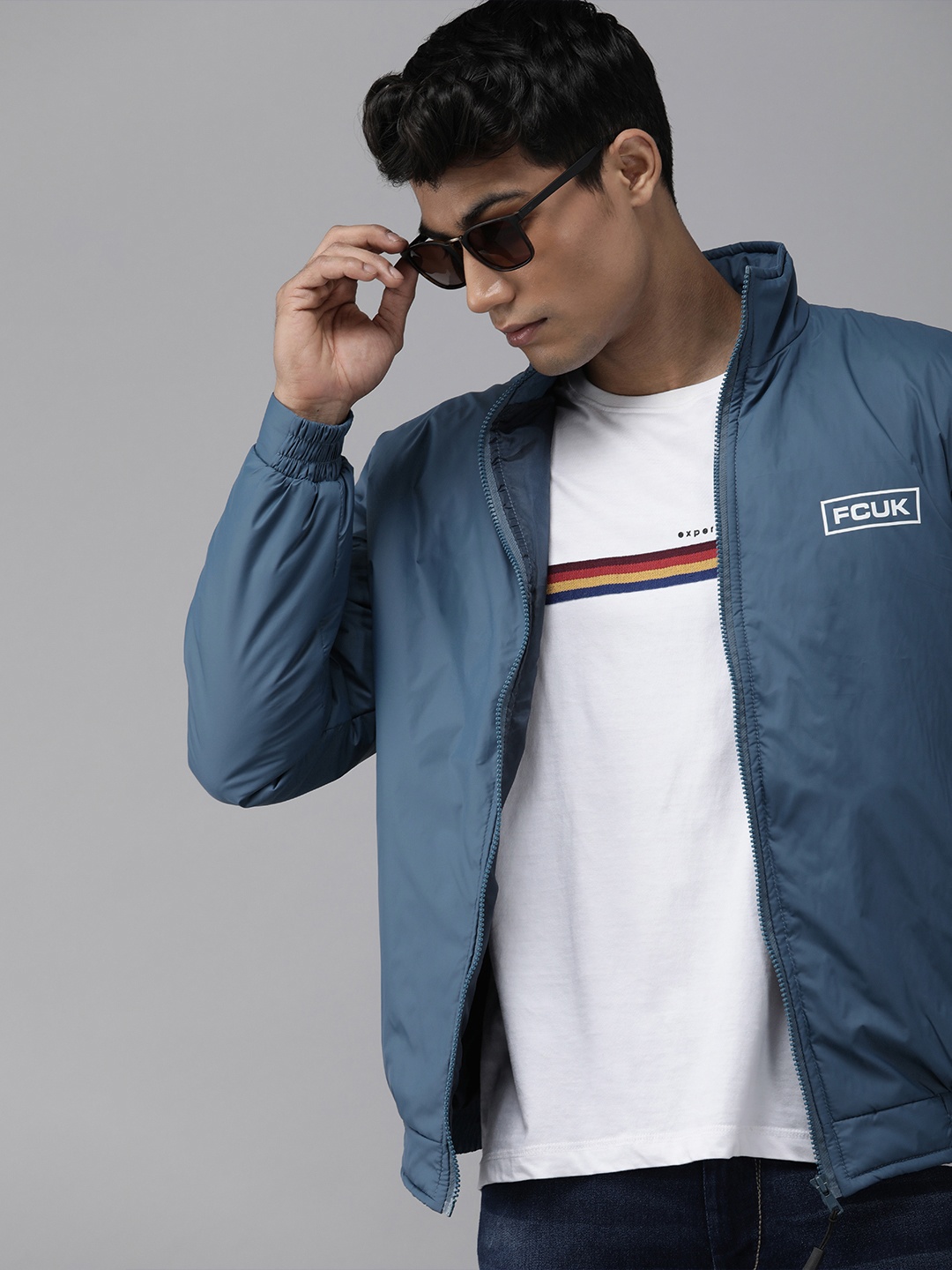 

French Connection Men Teal Sporty Jacket
