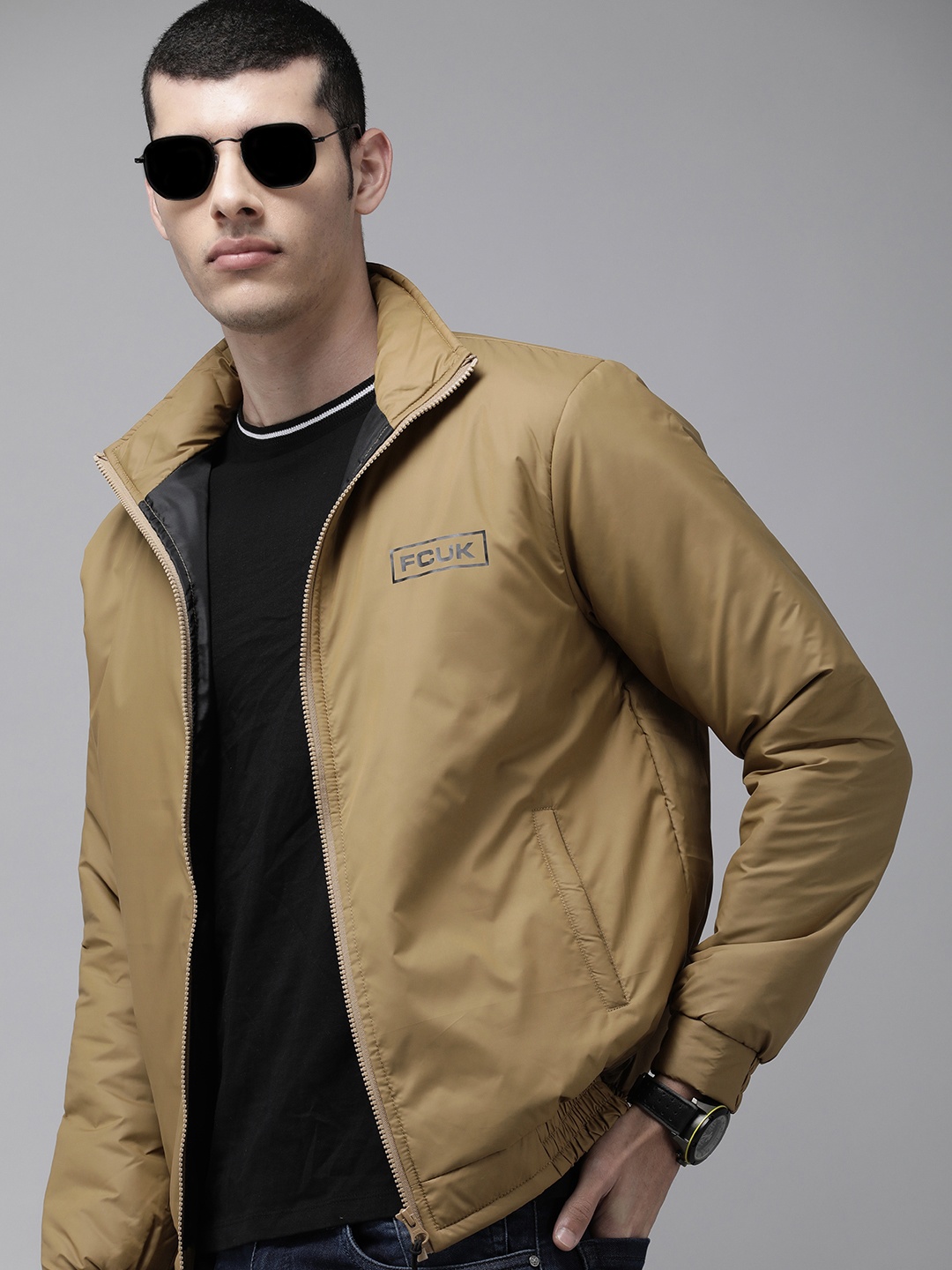 

French Connection Men Beige Sporty Jacket