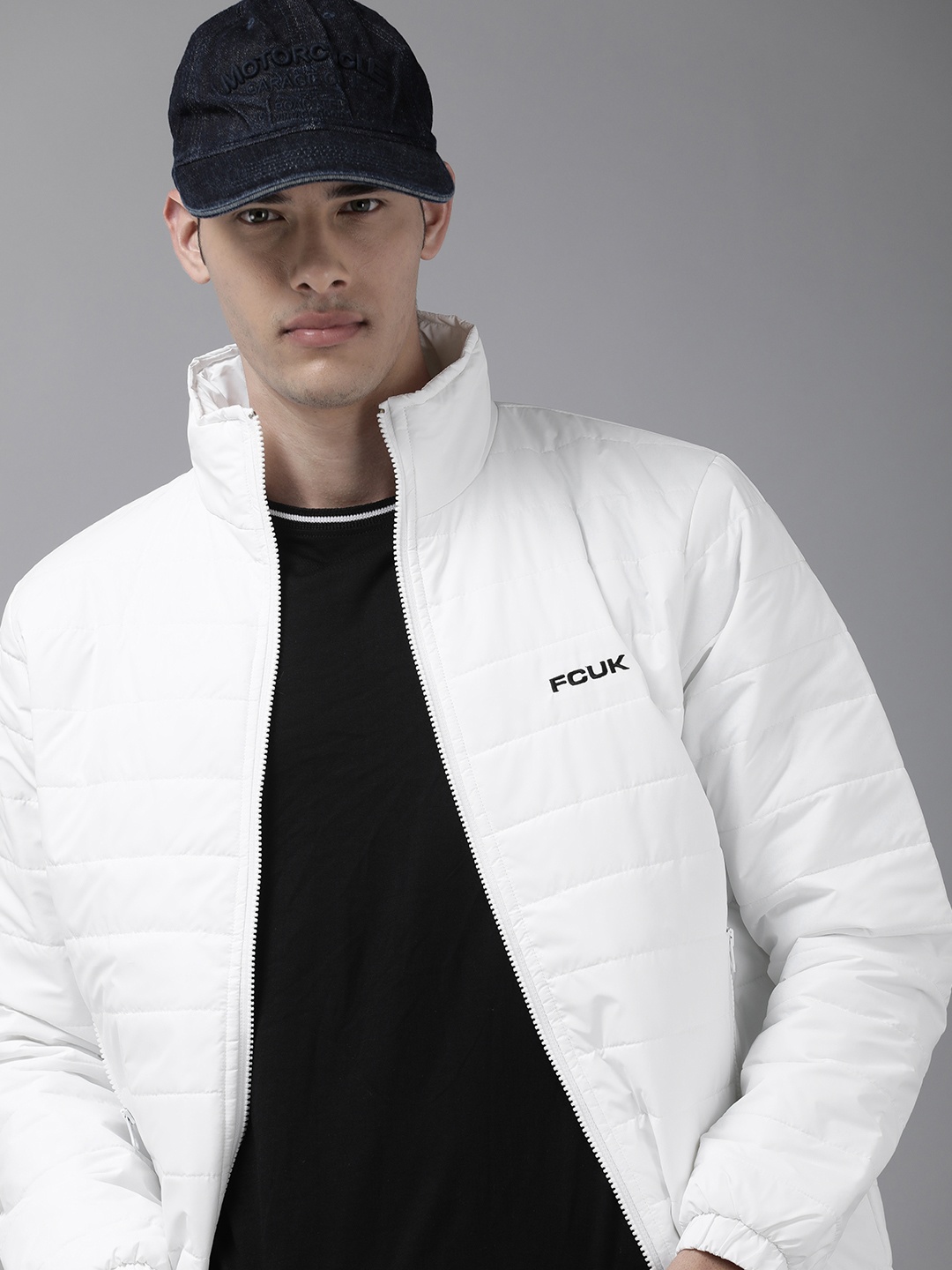 

French Connection Men White Puffer Jacket