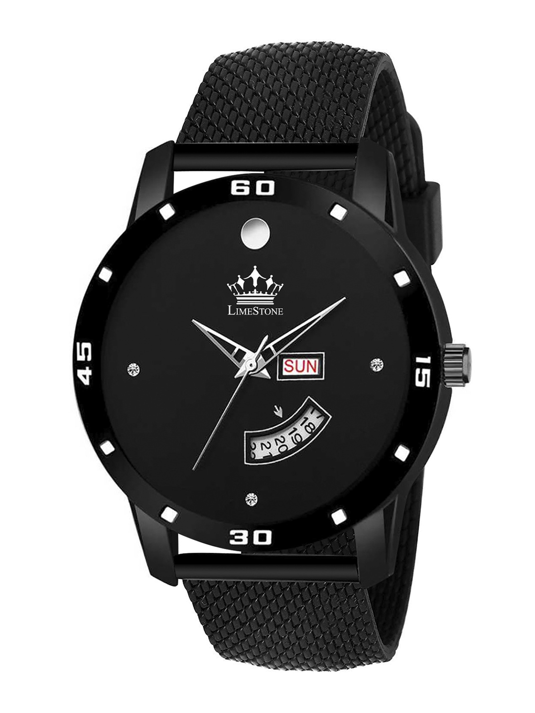 

LIMESTONE Men Black Brass Dial & Black Straps Analogue Watch LS2804