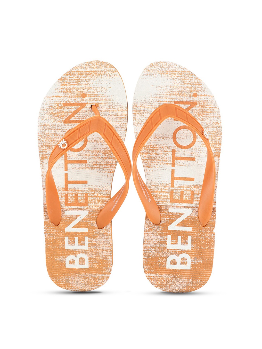 

United Colors of Benetton Men Yellow & Off White Printed Rubber Thong Flip-Flops