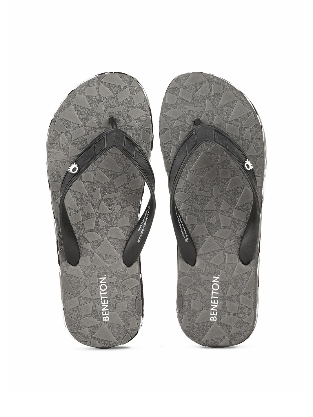 

United Colors of Benetton Men Grey & Black Rubber Thong Flip-Flops