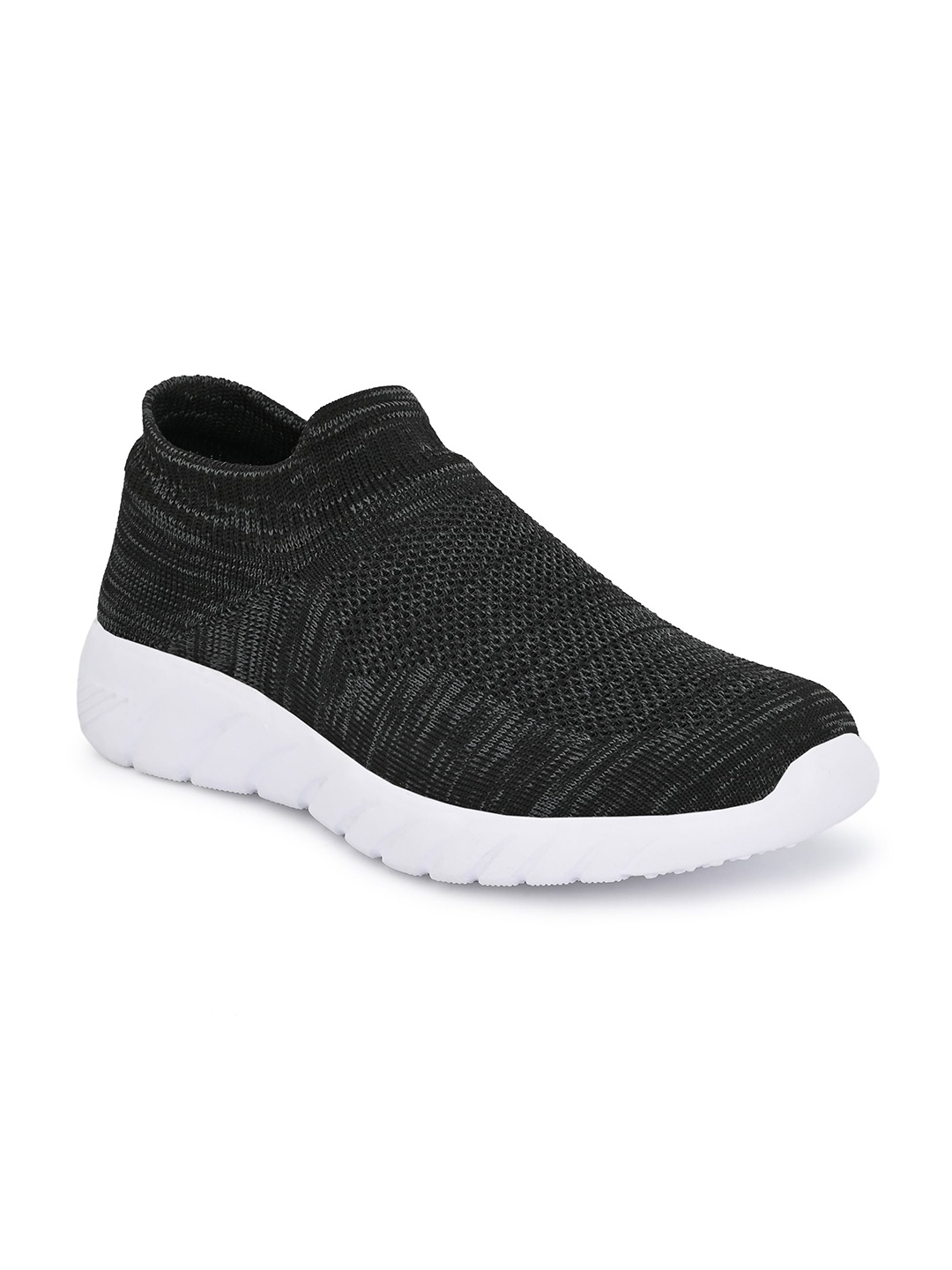 

ELIXIR MAN Men Black Woven Design Slip-On Sneakers