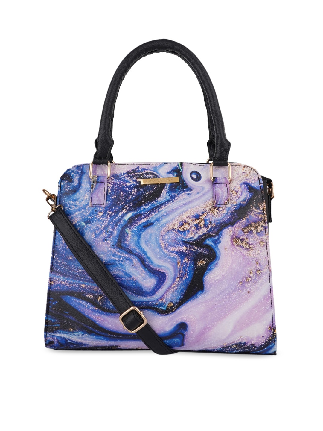 Lapis O Lupo Black Structured Handheld Bag