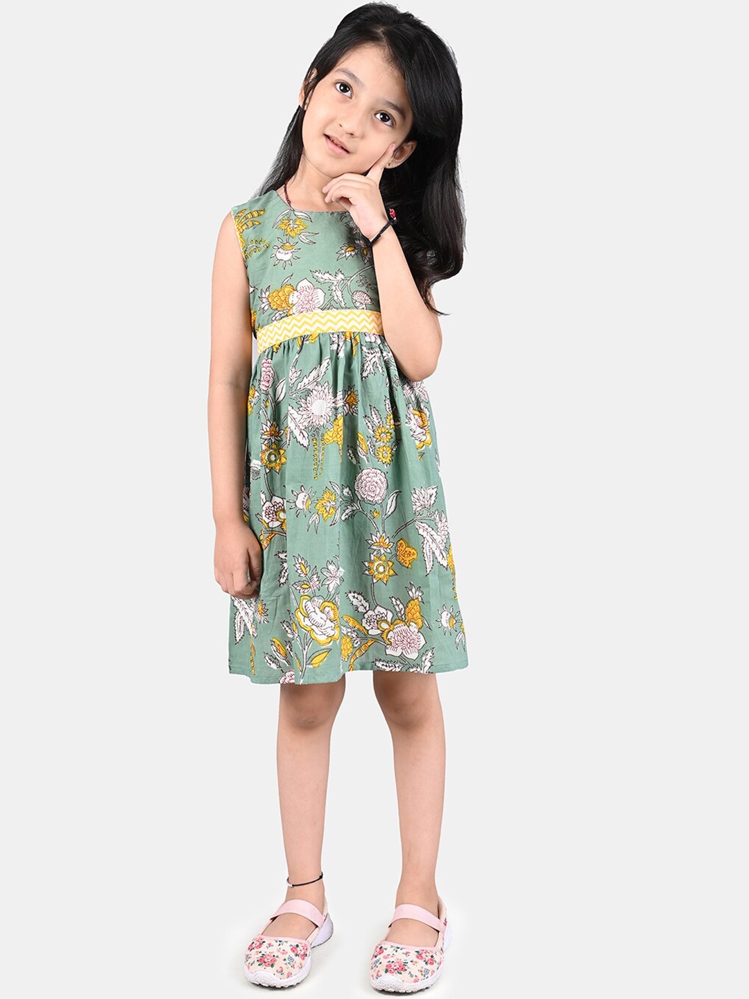 

ESME Girls Green Floral Dress