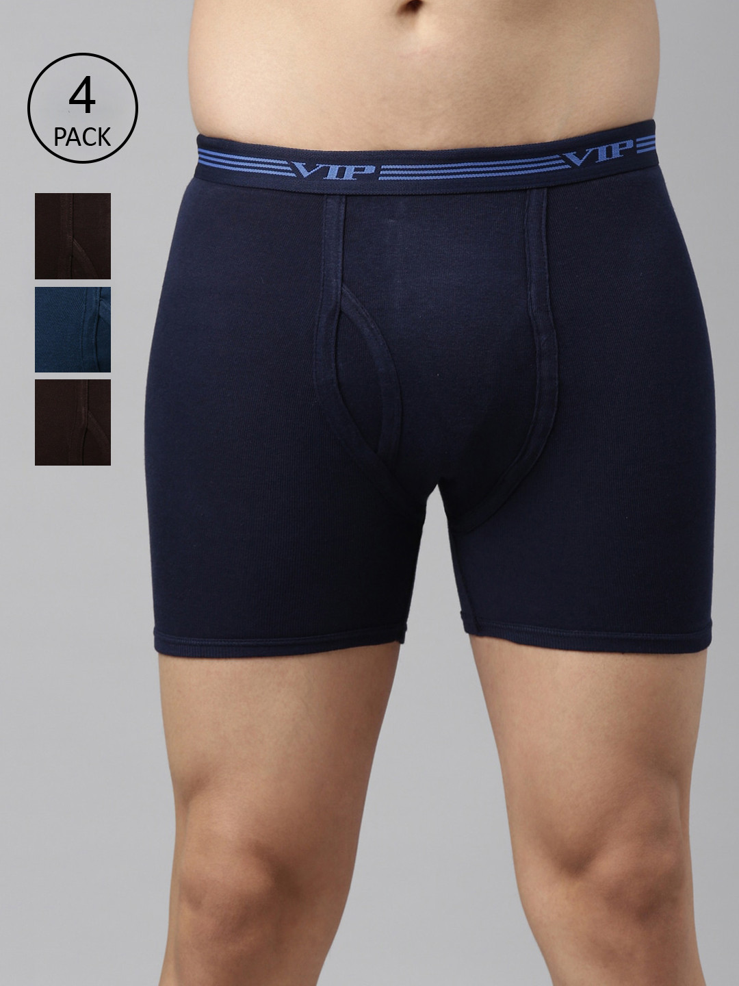 

VIP Men Pack Of 4 Assorted Pure Cotton Trunks ADVANTAPO4_95