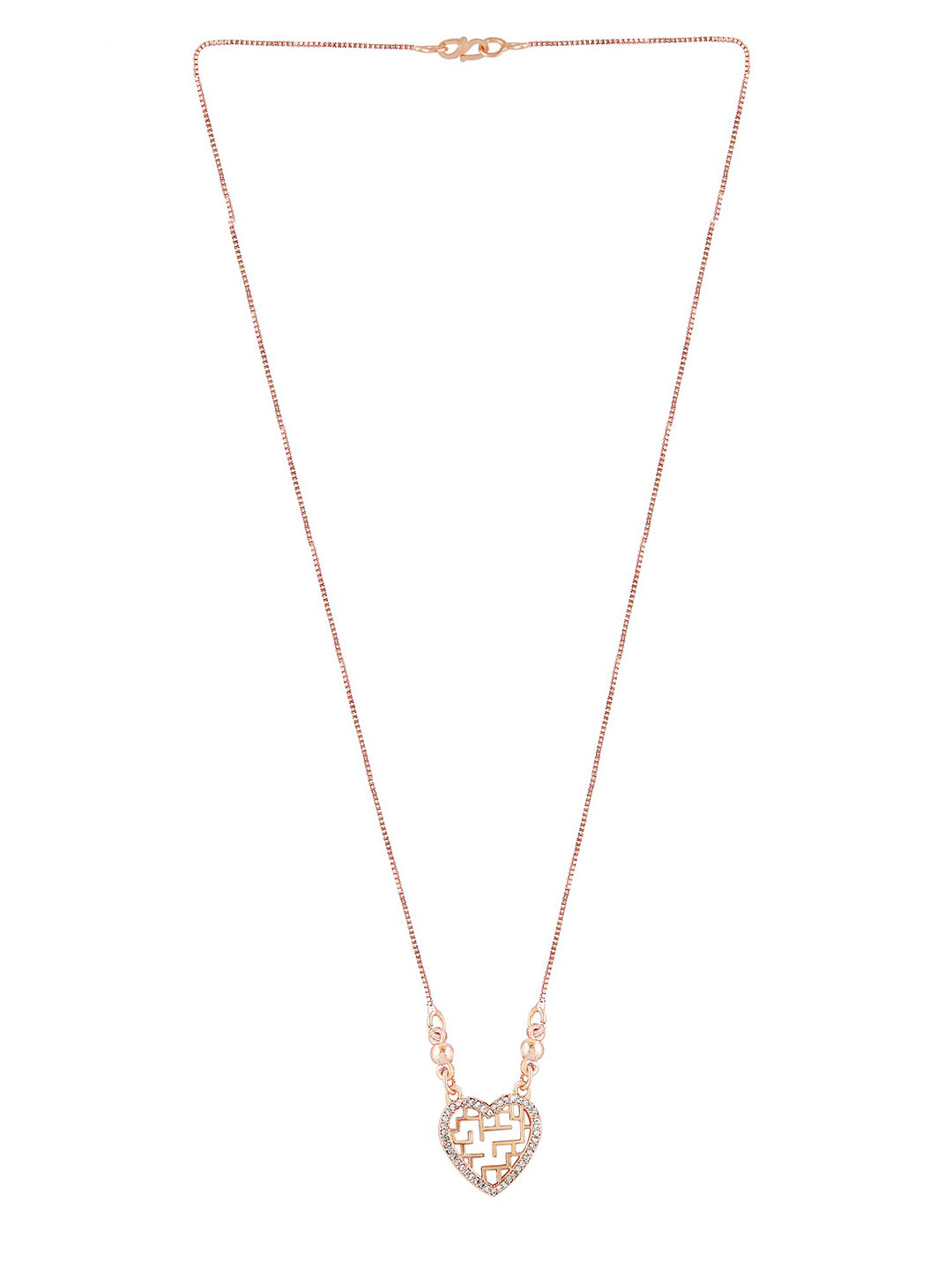 

Zaveri Pearls Women Rose Gold-Toned & White Brass Rose Gold-Plated Necklace