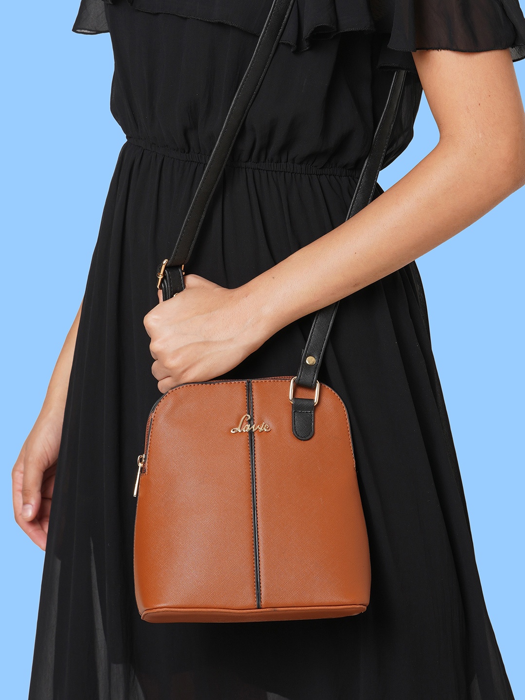 

Lavie Spine Women Tan Vertical Dome Sling Handbag, Brown