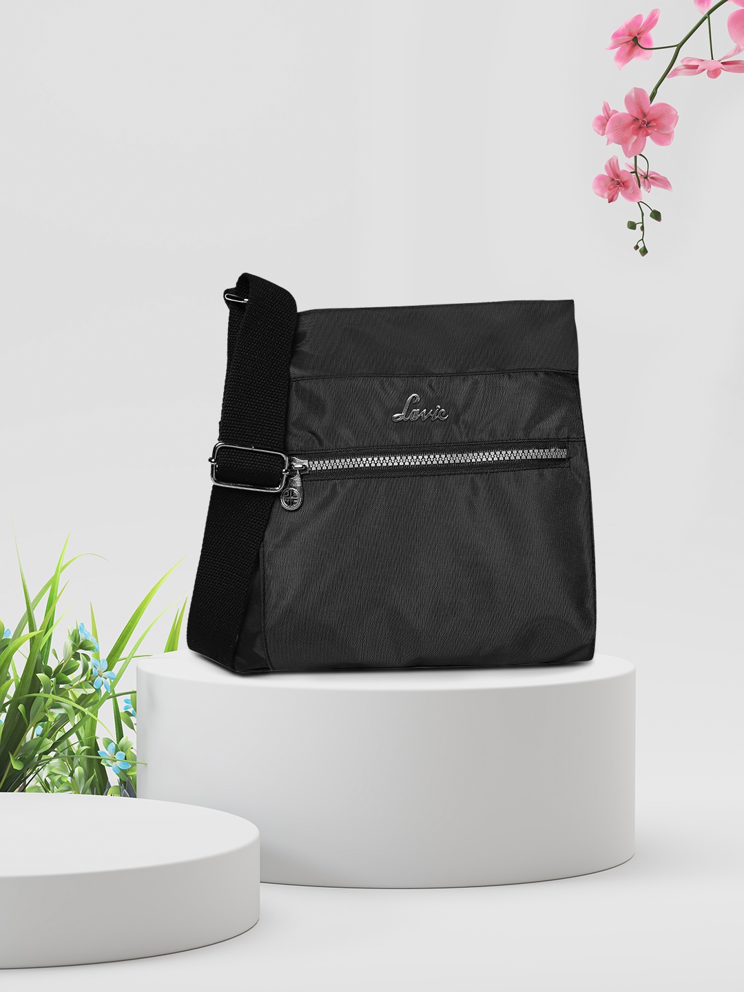 

Lavie Emi Black Solid Structured Crossbody Sling Bag