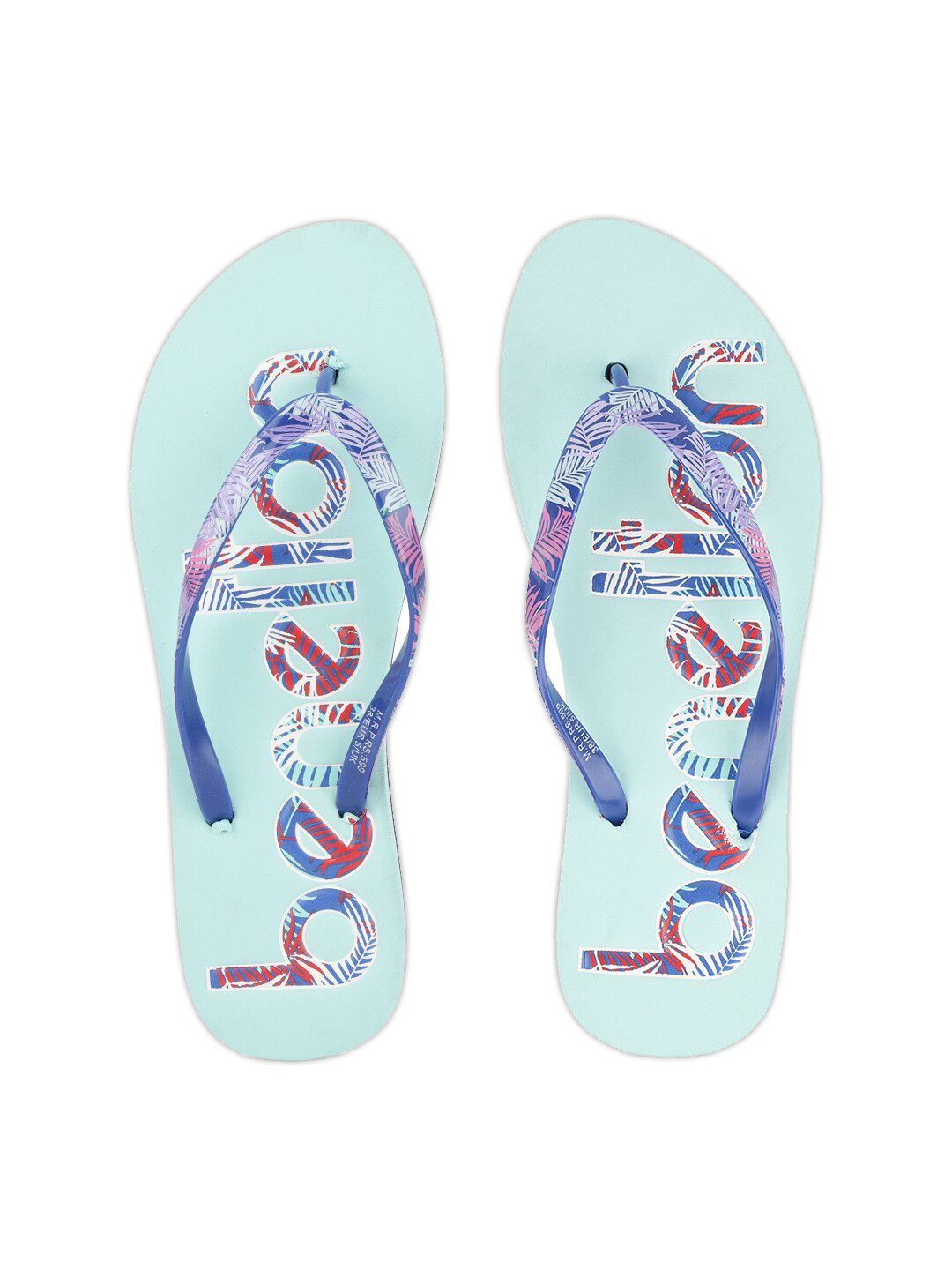

United Colors of Benetton Women Sea Green & Blue Flip Flops