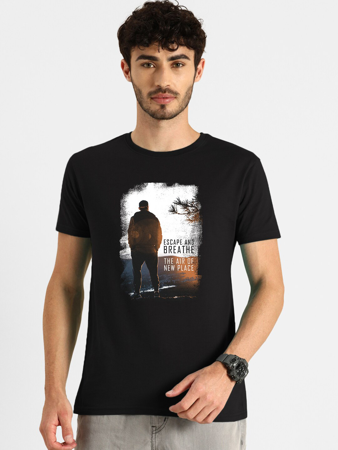 

Bewakoof Men Black Printed T-shirt