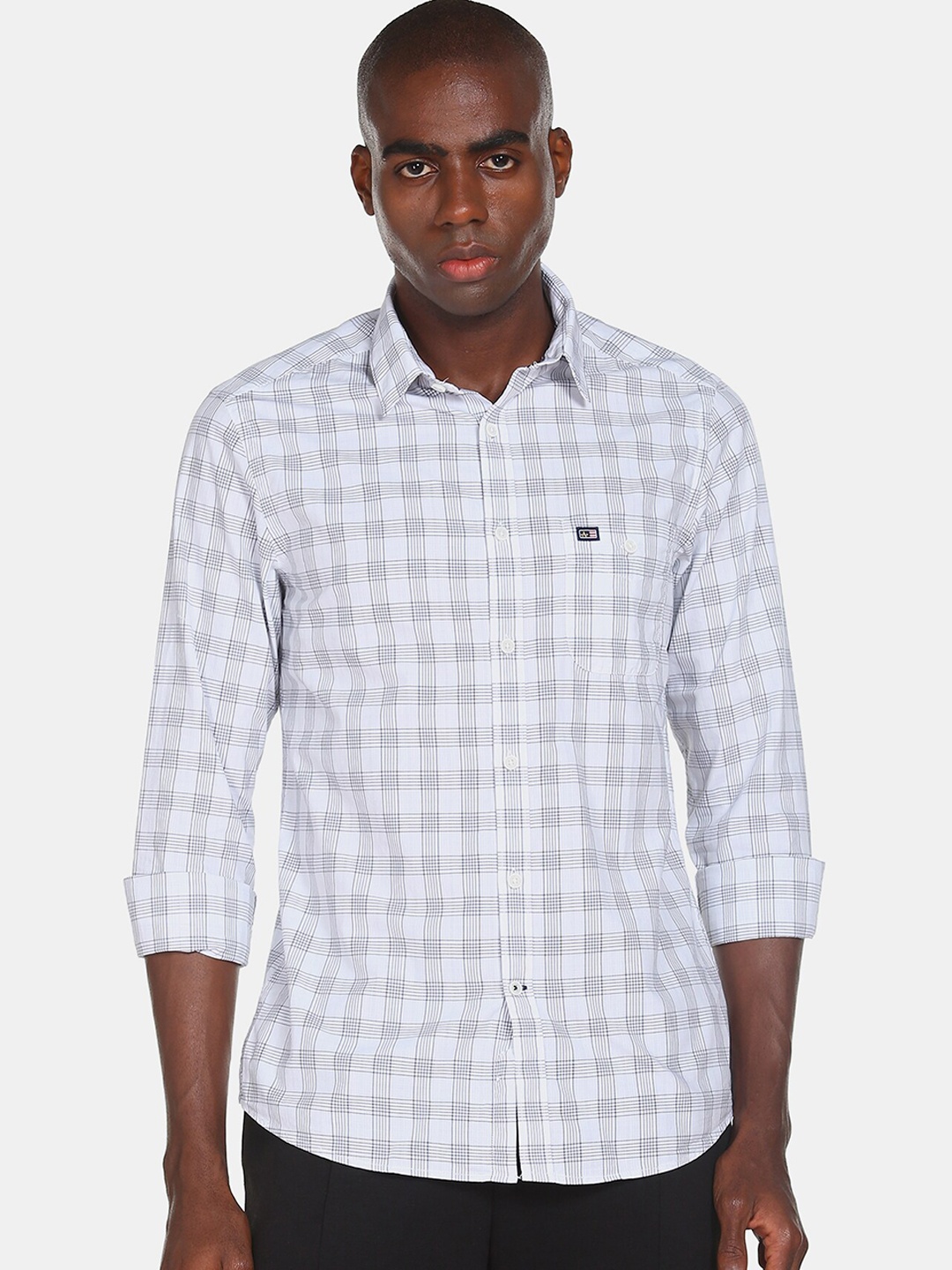 

Arrow Sport Men White Checked Casual Shirt