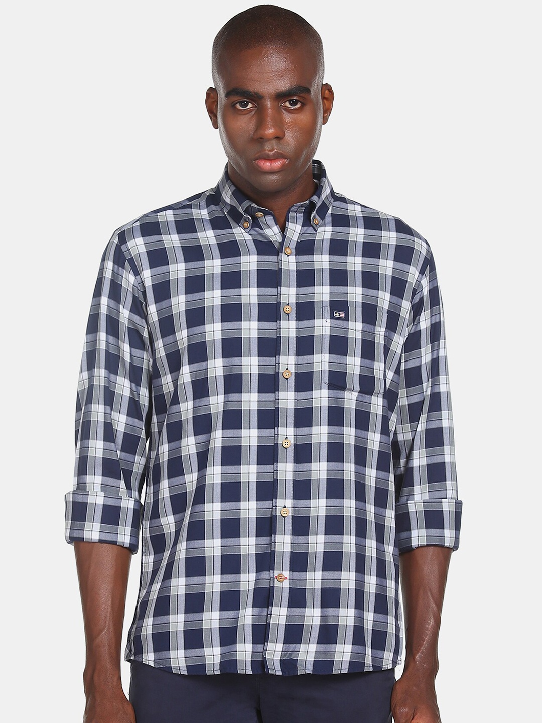 

Arrow Sport Men Blue Tartan Checked Casual Shirt