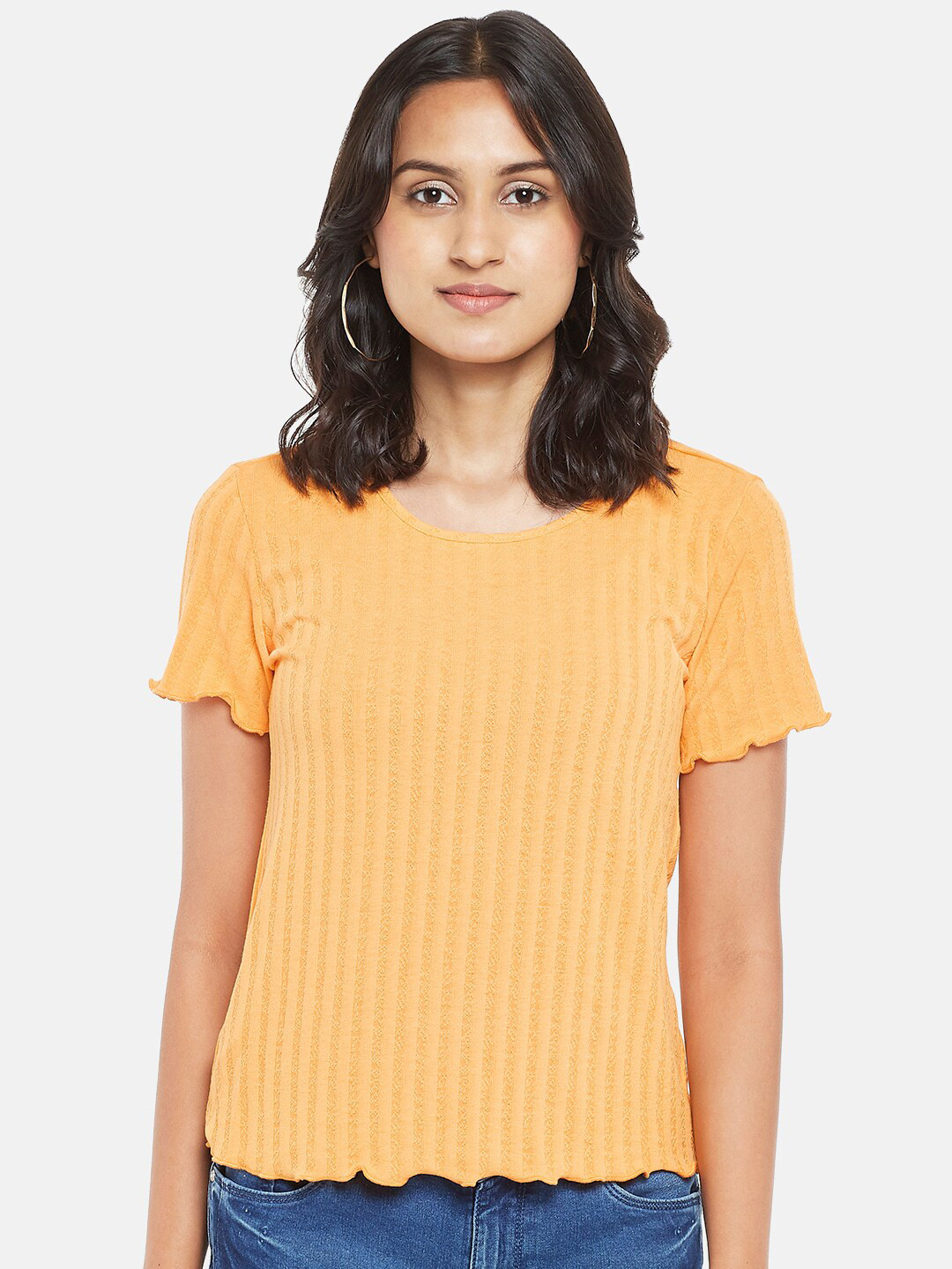 

Honey by Pantaloons Women Mustard Yellow Regular Top