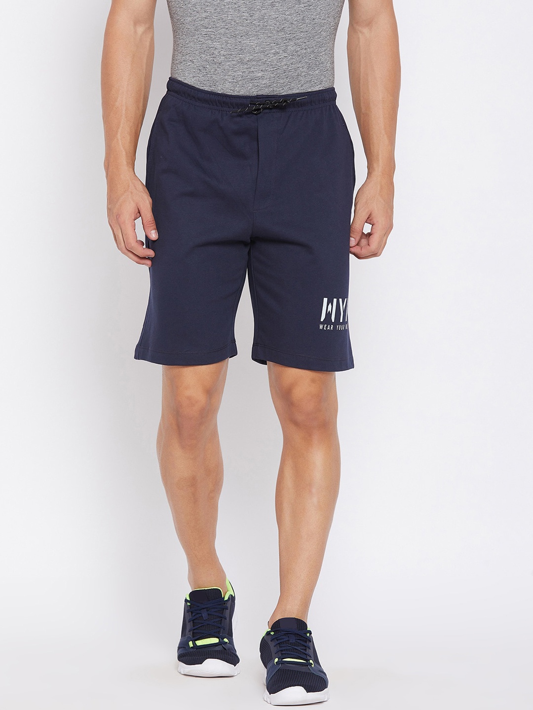 

Wear Your Mind Men Navy Blue Mid-Rise Sports Shorts