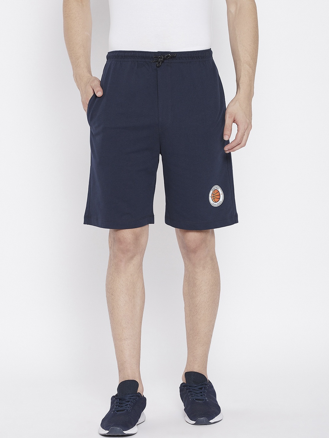 

Wear Your Mind Men Navy Blue Mid-Rise Sports Shorts