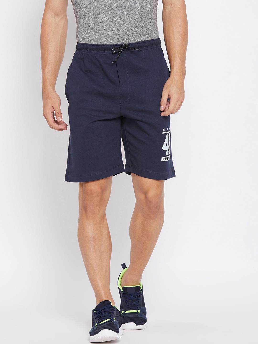 

Wear Your Mind Men Navy Blue Mid-Rise Sports Shorts