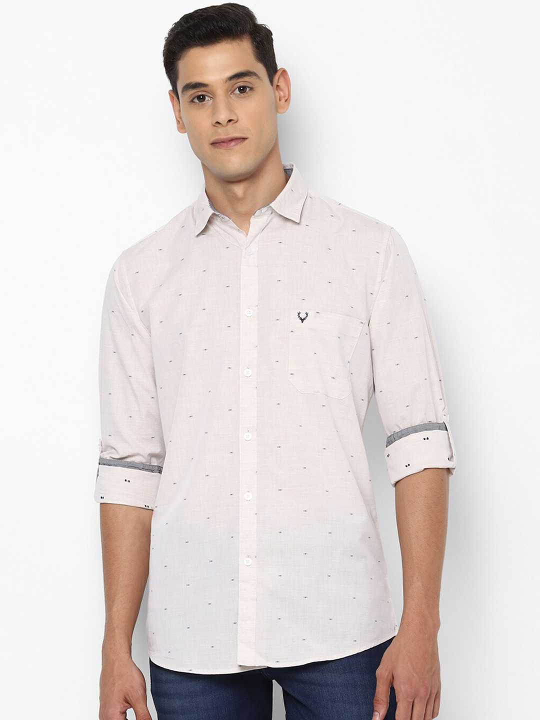 

Allen Solly Men White Slim Fit Printed Casual Shirt