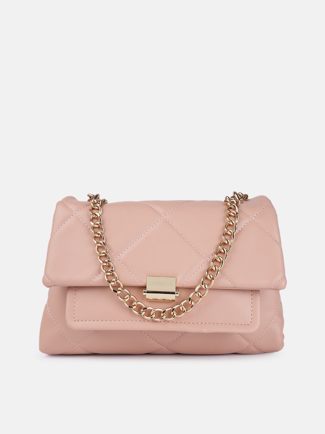 

CORSICA Pink Structured Quilted Sling Bag