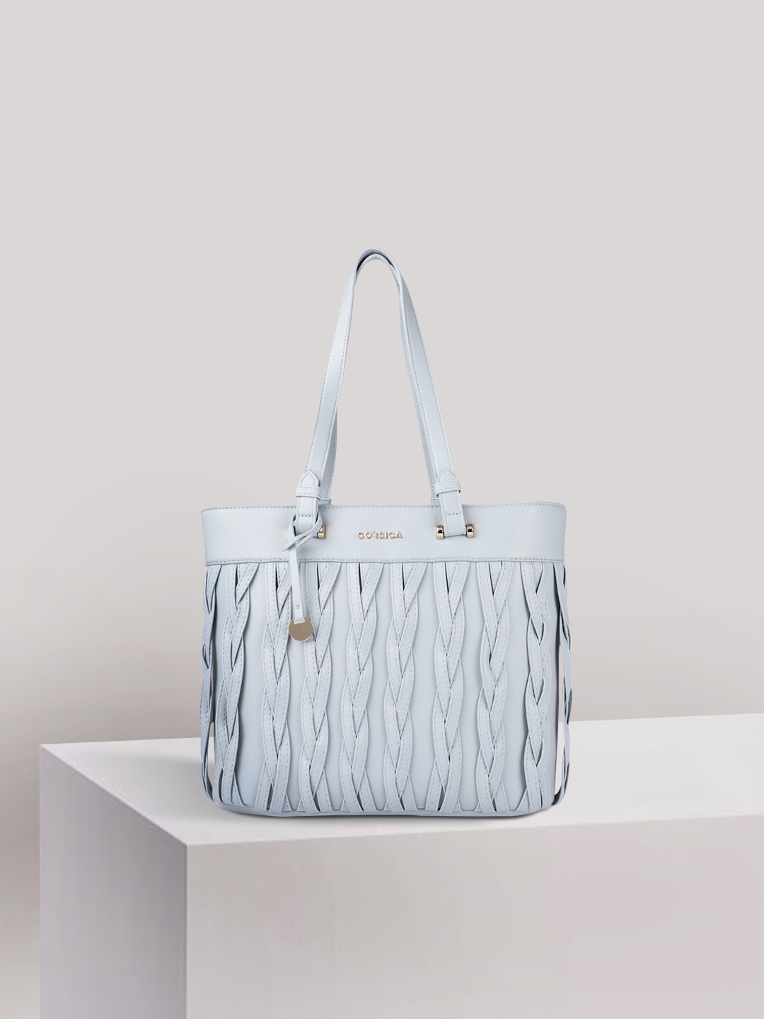 

CORSICA Blue Self Design Shoulder Bag