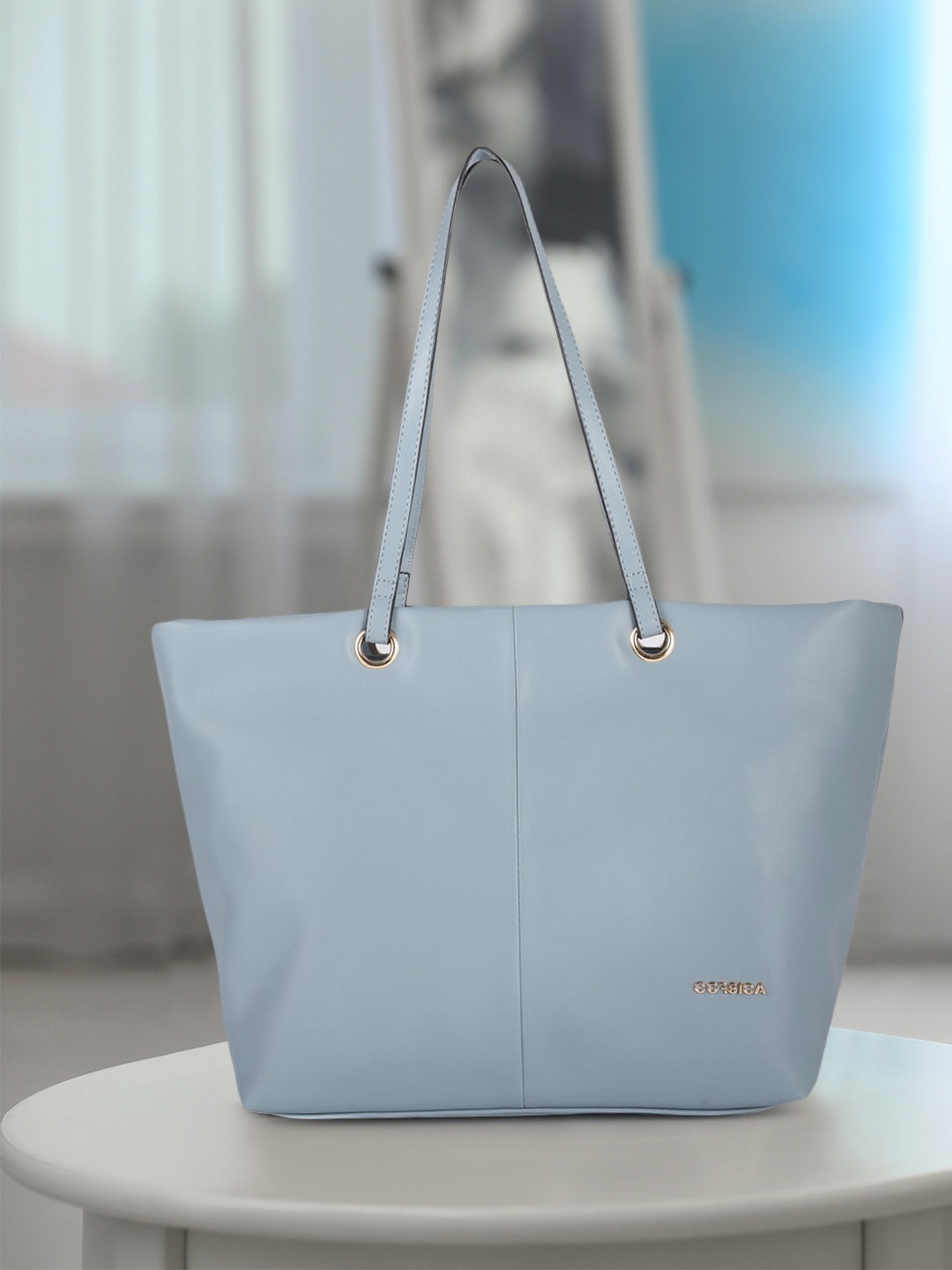 

CORSICA Blue PU Structured Shoulder Bag