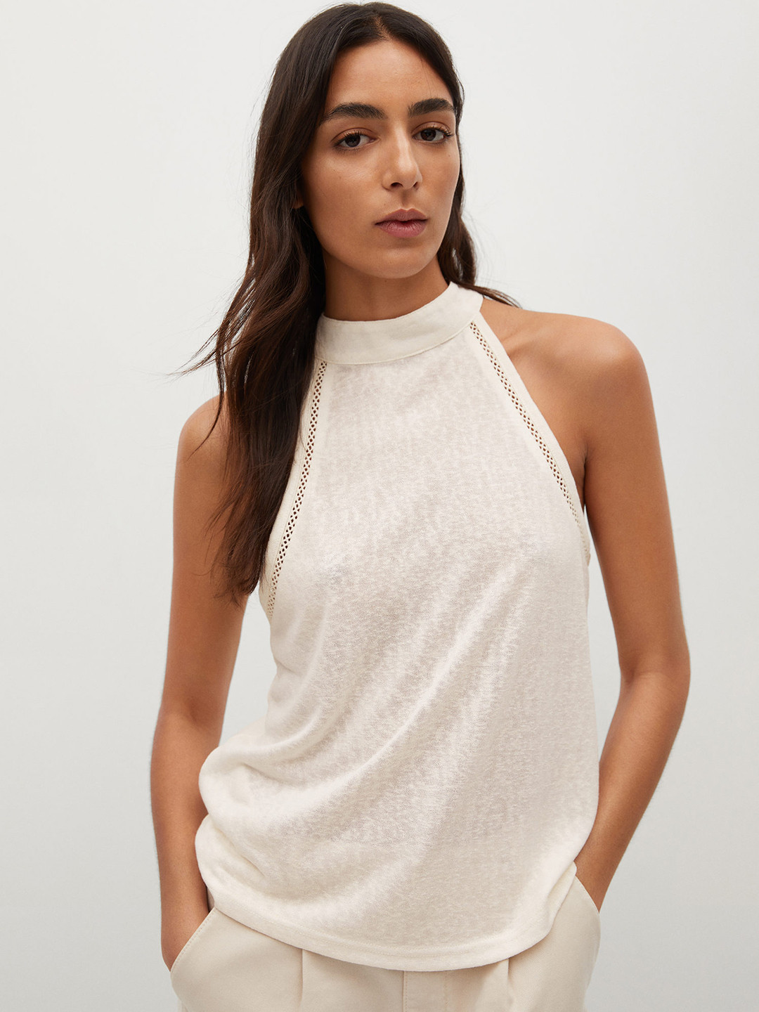 

MANGO Beige Sustainable Top