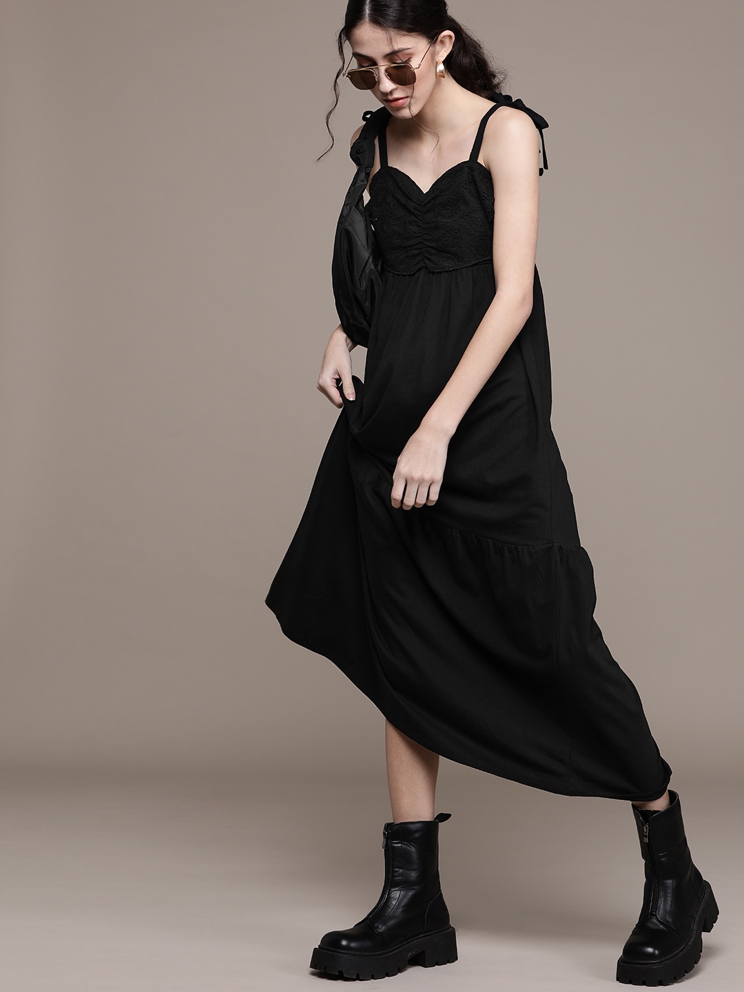 

MANGO Black Sustainable Cotton Maxi Dress