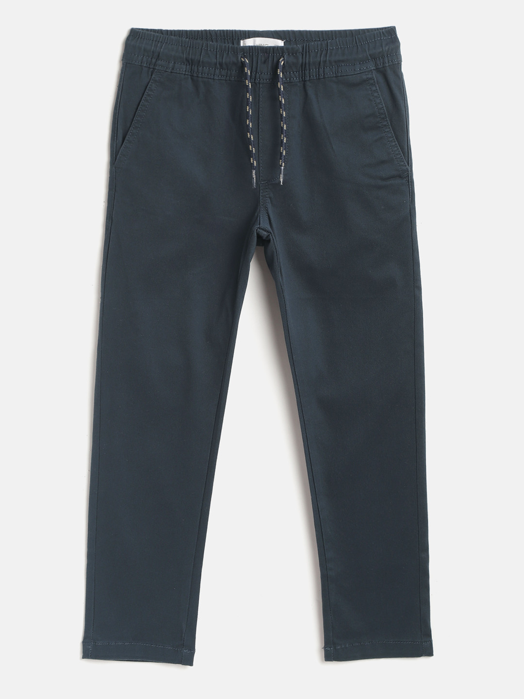 

Mango Kids Boys Navy Blue Solid Regular Fit Sustainable Trousers