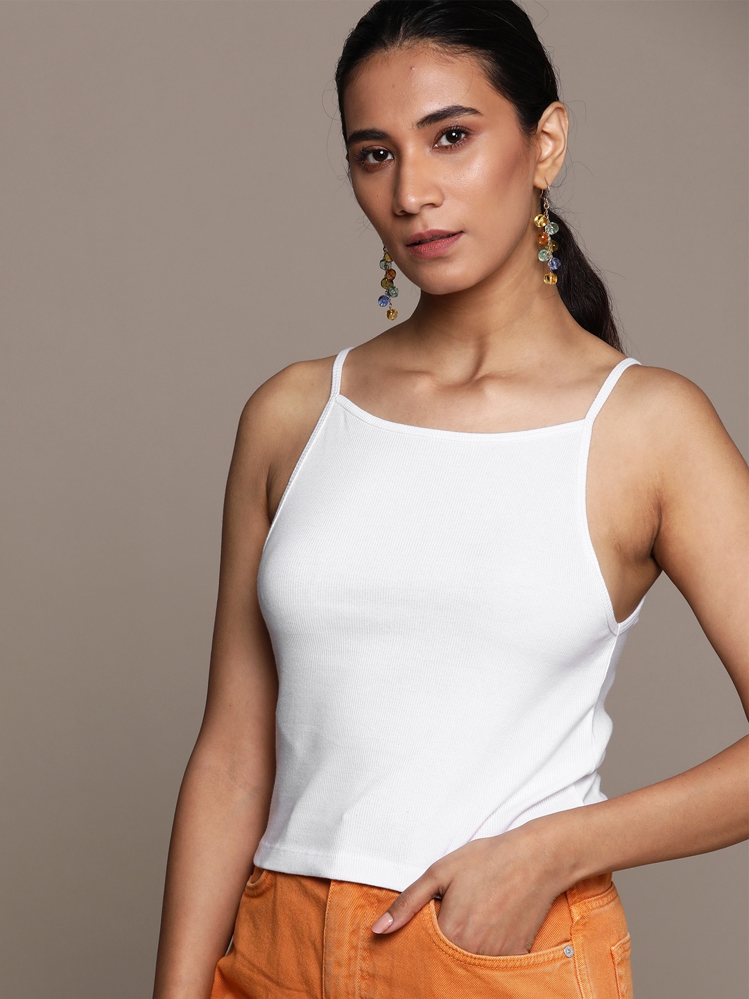 

MANGO Women White Solid Sustainable Regular Top