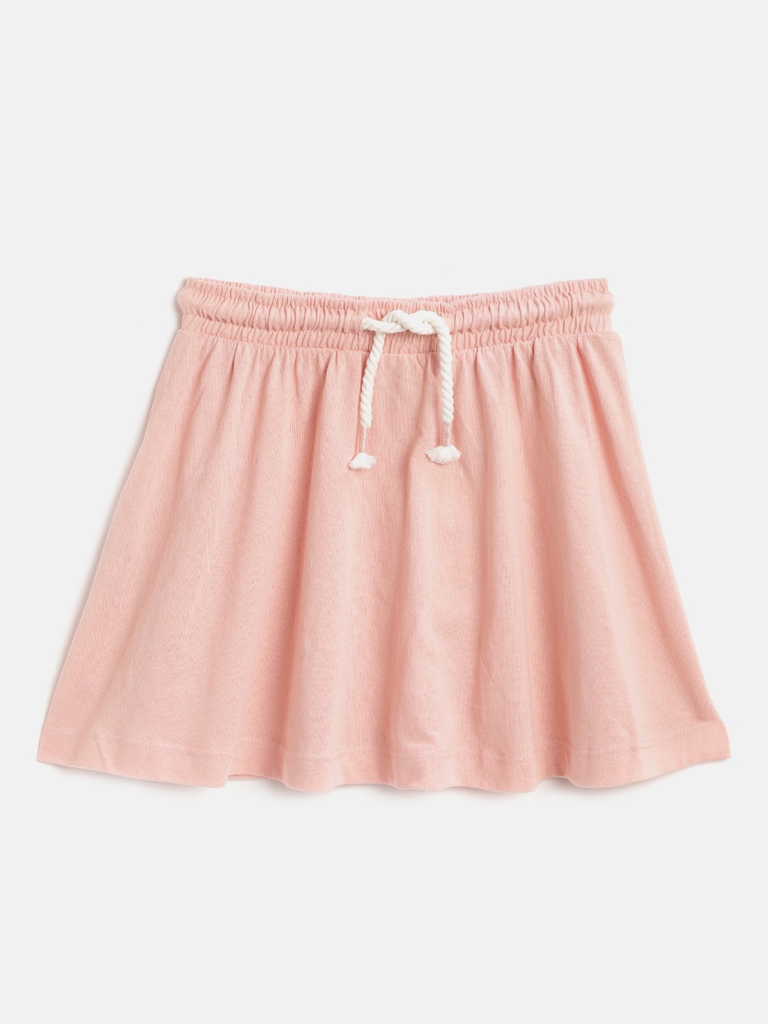 

Mango Kids Girls Peach-Coloured Solid Pure Cotton Mini Flared Sustainable Skirt