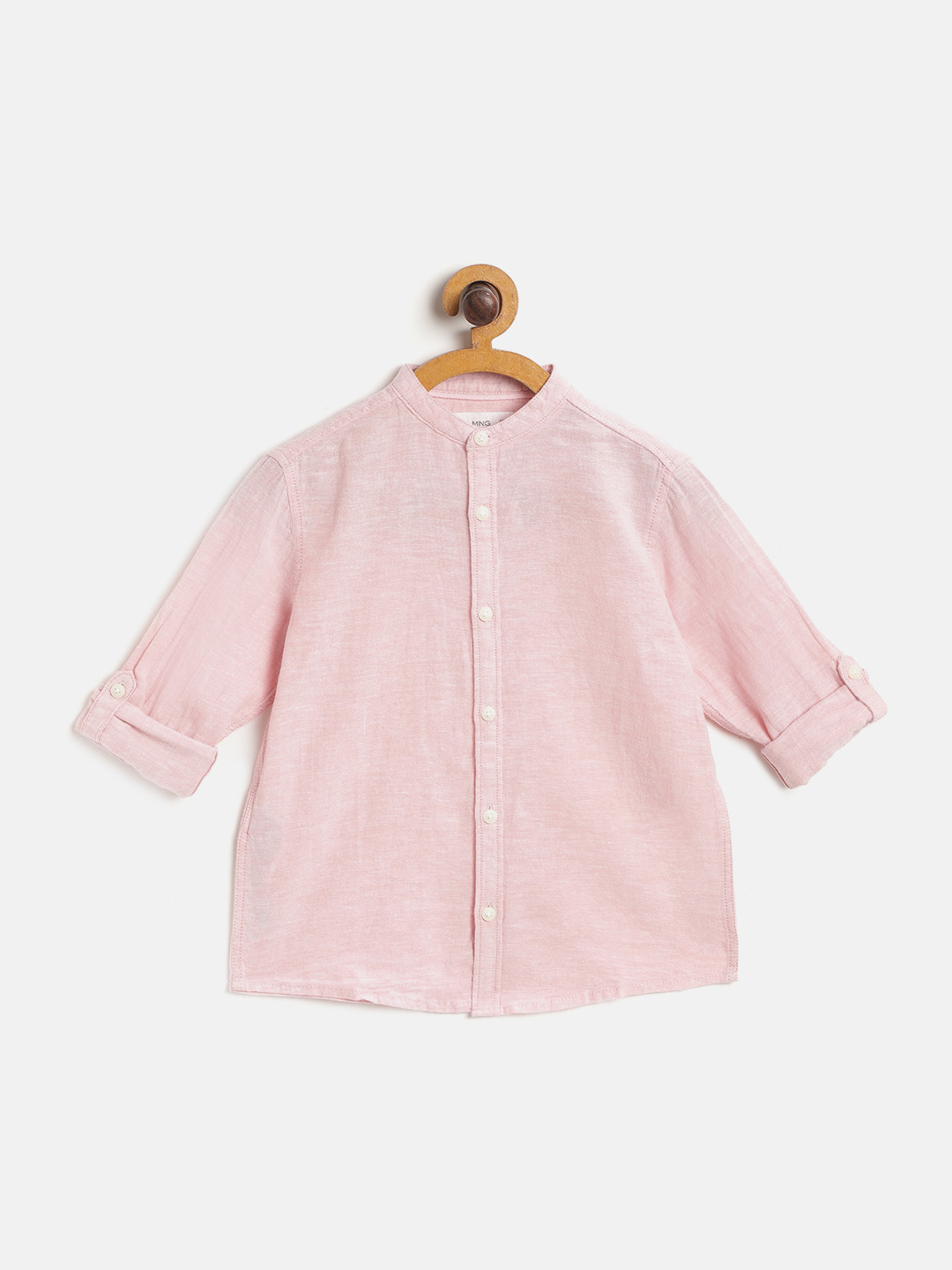 

Mango Kids Boys Pink Regular Fit Sustainable Casual Shirt
