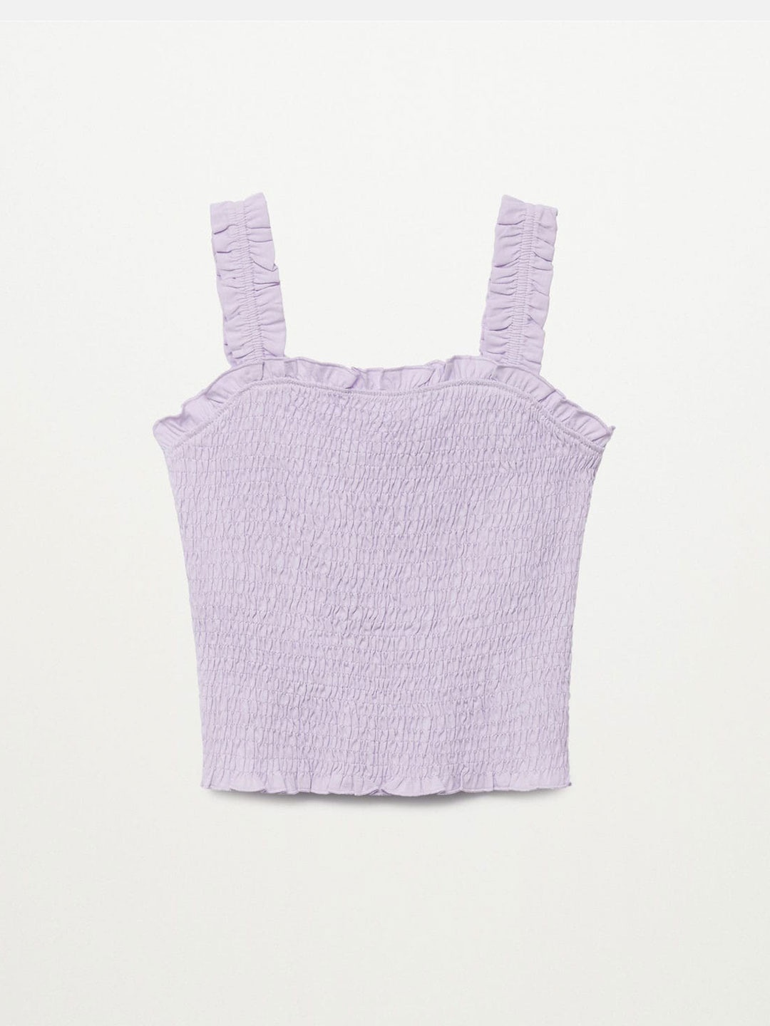 

Mango Kids Lavender Sustainable Pure Cotton Smocked Fitted Top