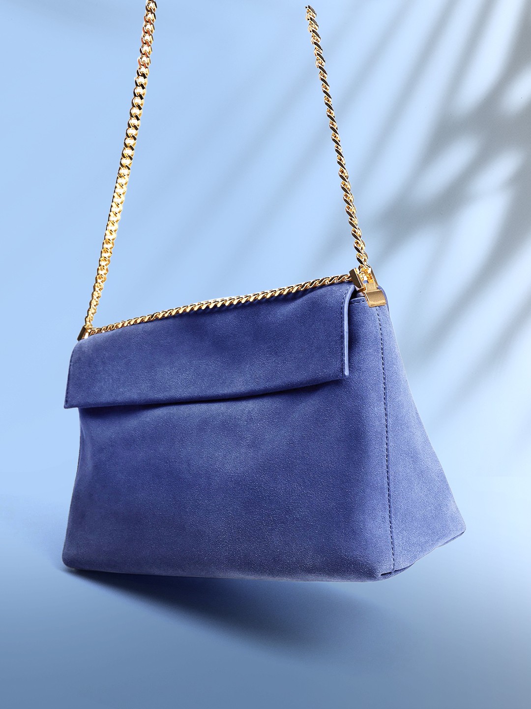

MANGO Blue Solid Leather Structured Shoulder Bag
