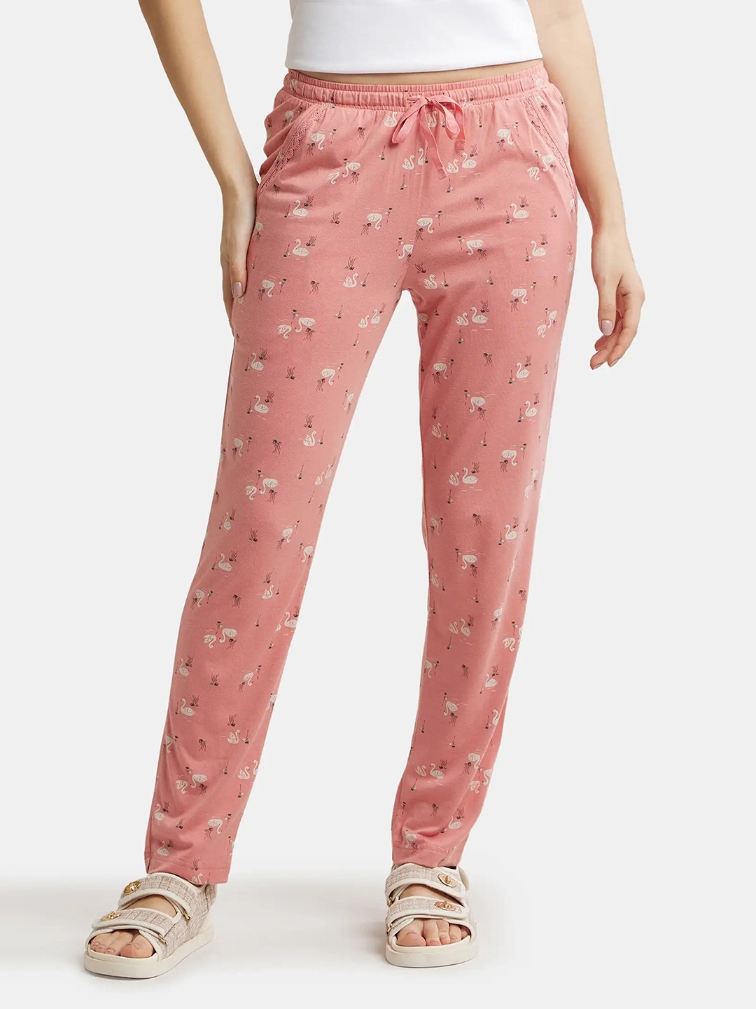 

Jockey Printed Micro Modal Cotton Relaxed Fit Pyjama -RX09, Peach