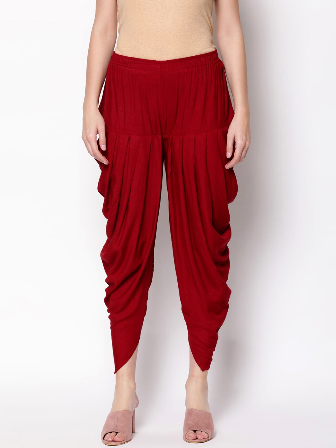 

V2 Value & Variety Women Maroon Solid Straight-Fit Harem Pants
