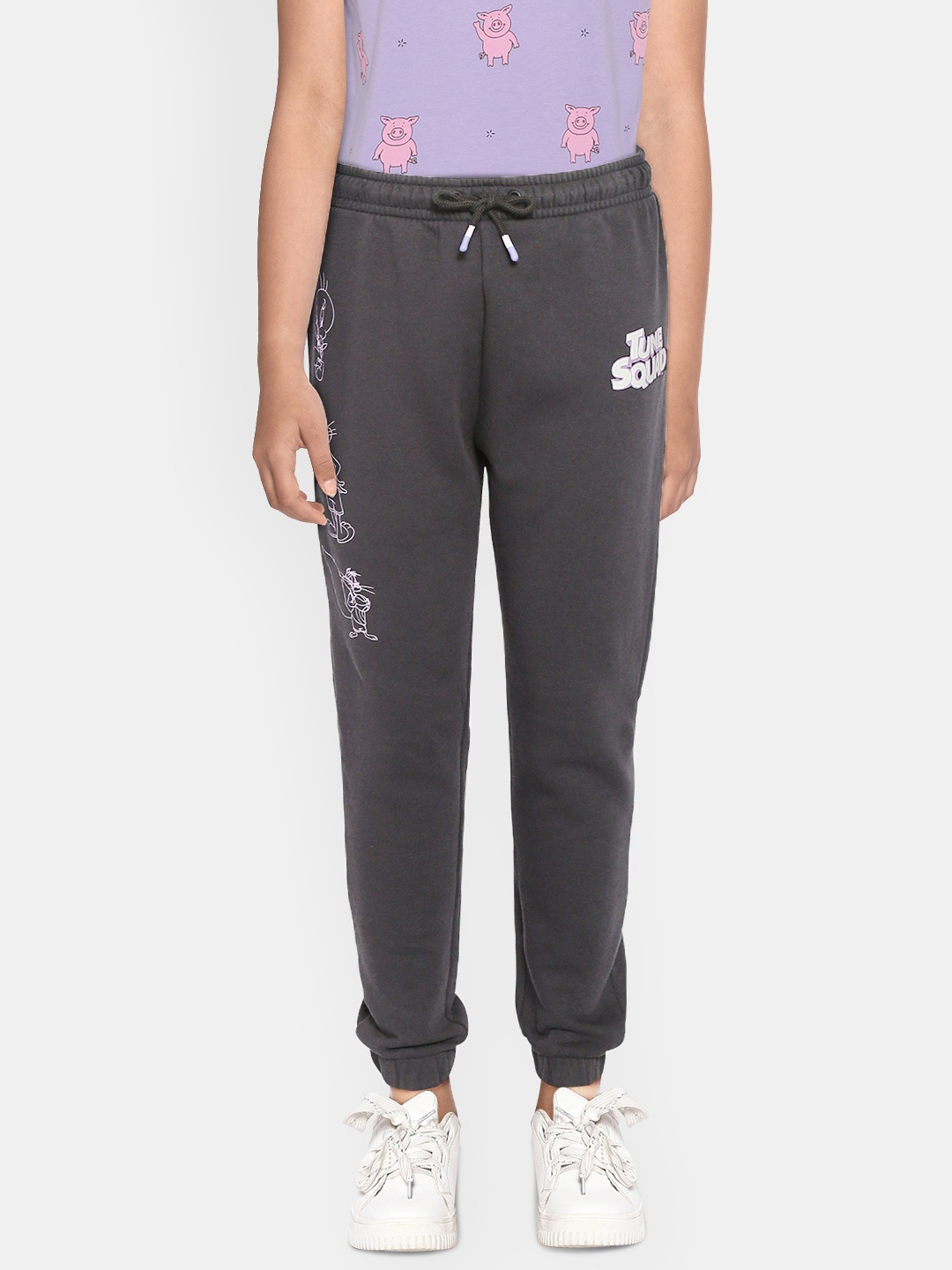

Marks & Spencer Girls Charcoal Grey Looney Tunes Printed Joggers