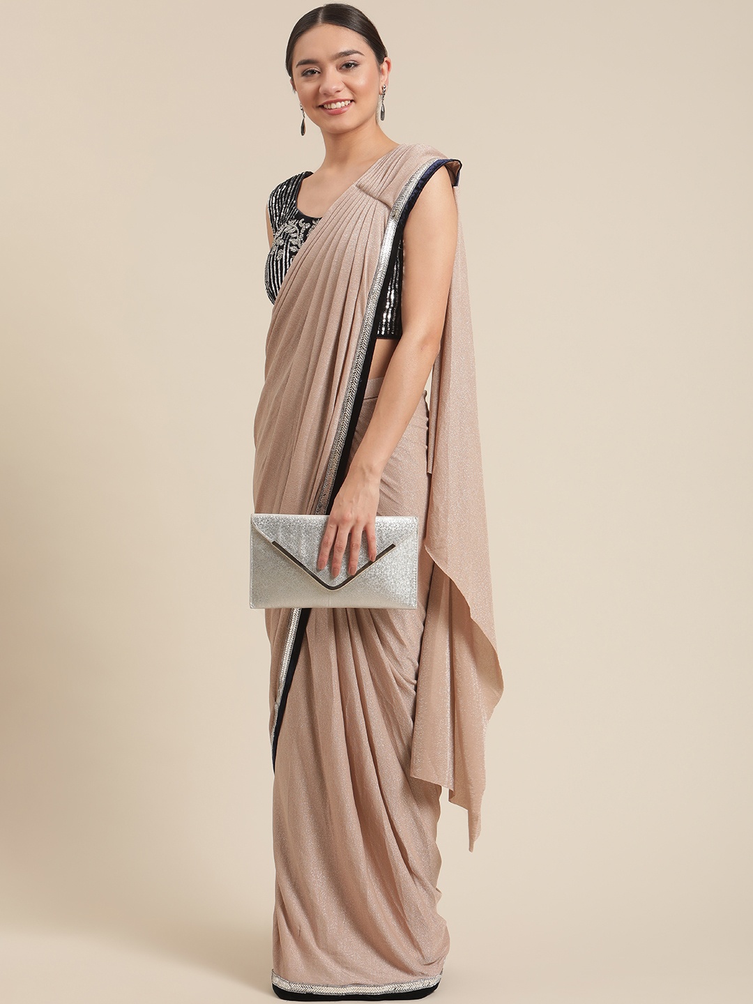 

Grancy Brown Embroidered Ready to Wear Saree