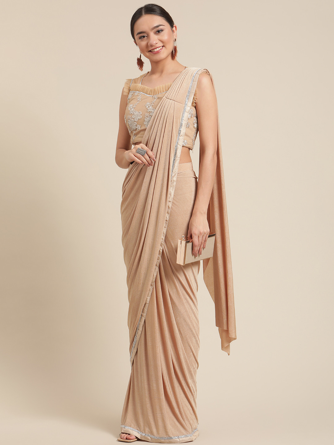 

Grancy Gold-Toned Embroidered Ready to Wear Saree