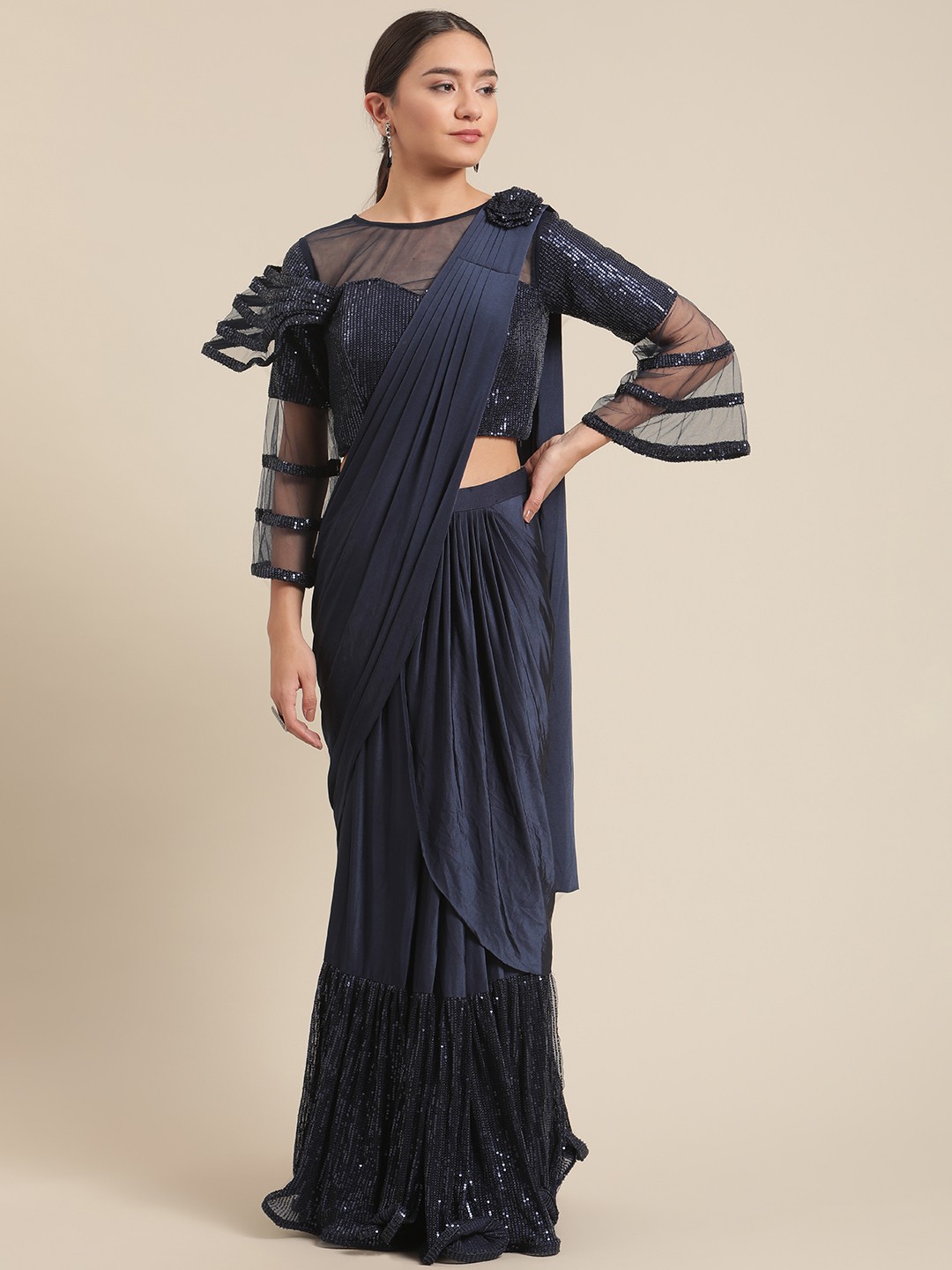 

Grancy Blue Ready to Wear Saree